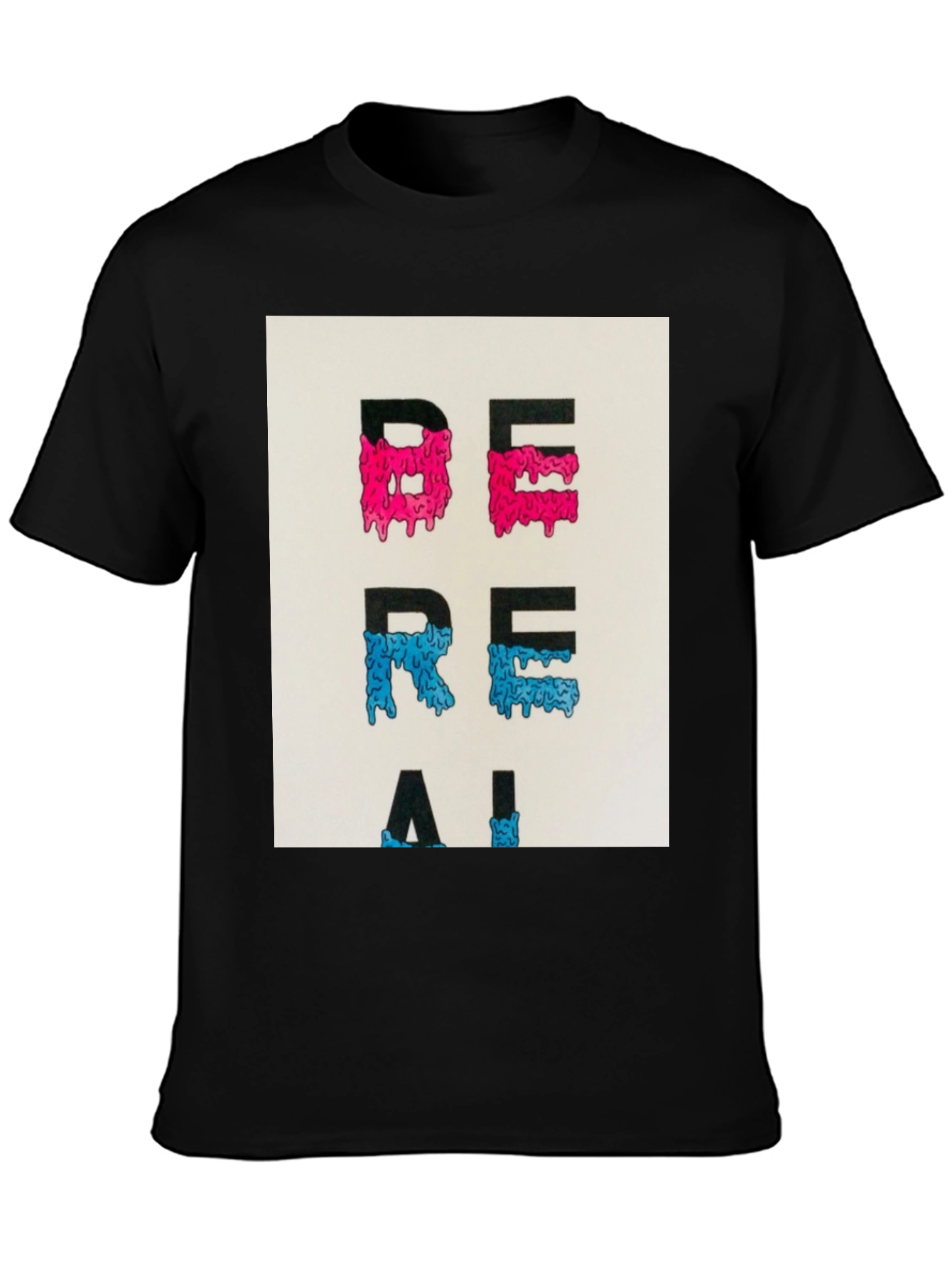 Black Be Real Graphic Tee - Trendy Casual Wear view 3