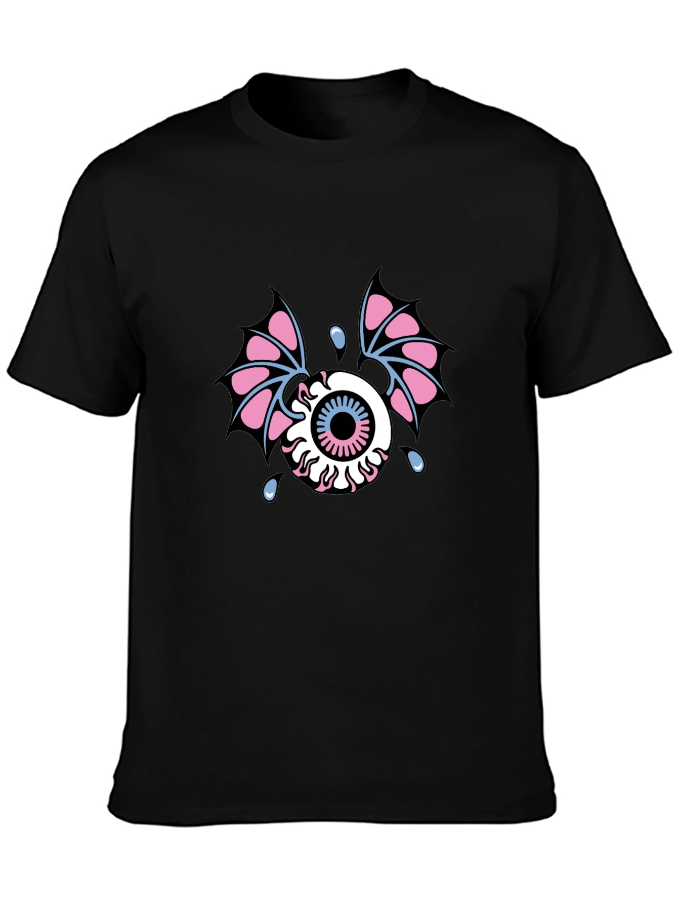 Black Eye With Wings Graphic Tee - Black Cotton view 3