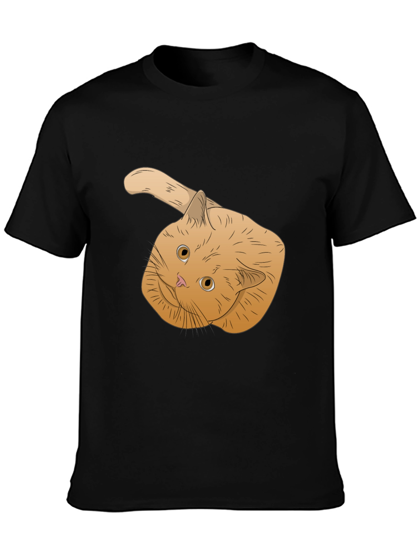 Black Ginger Cat T-Shirt - Whimsical Pet Lover Apparel view 3