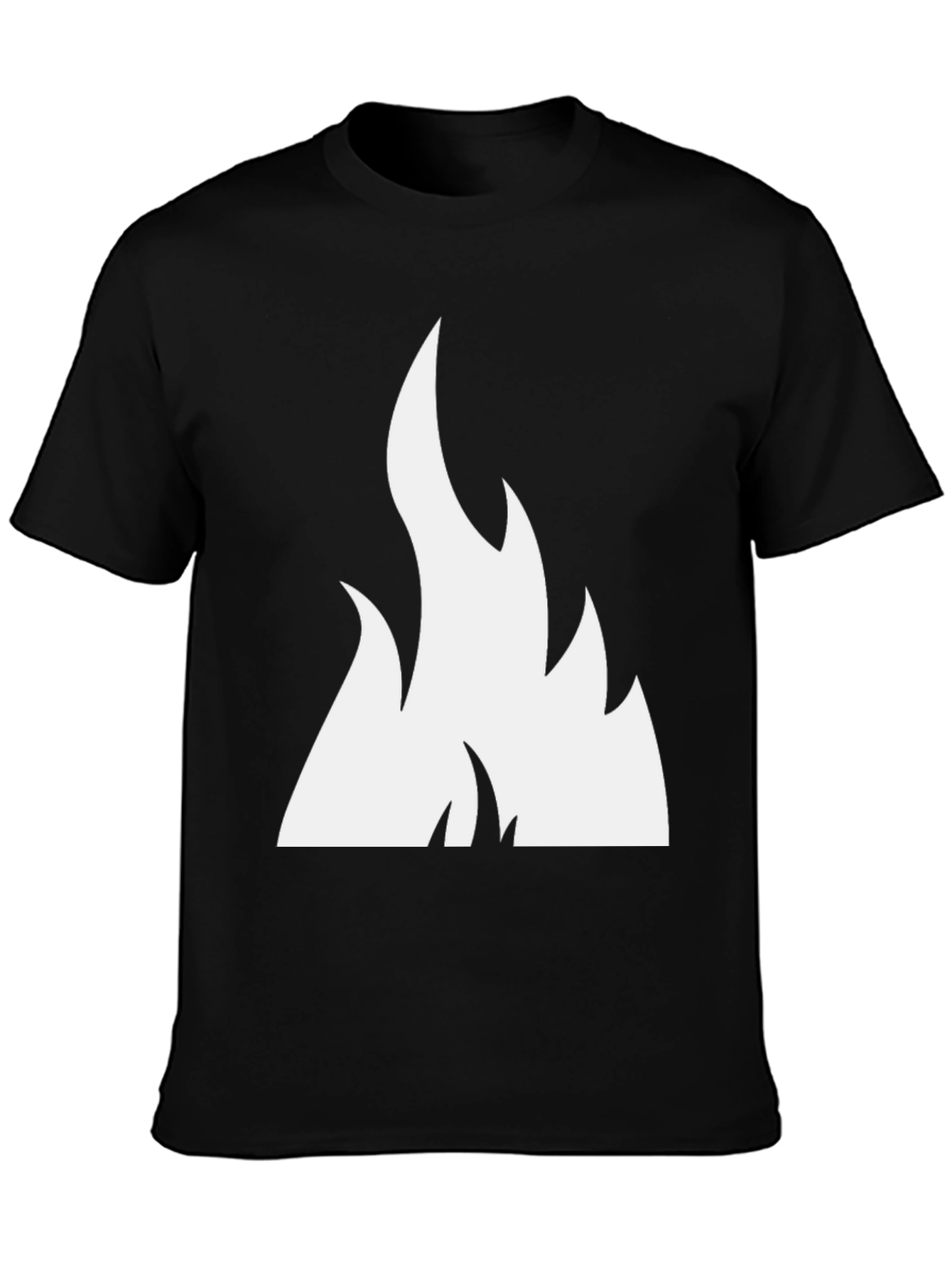 Black Bold Flame Graphic Tee - Black Cotton Comfort view 3