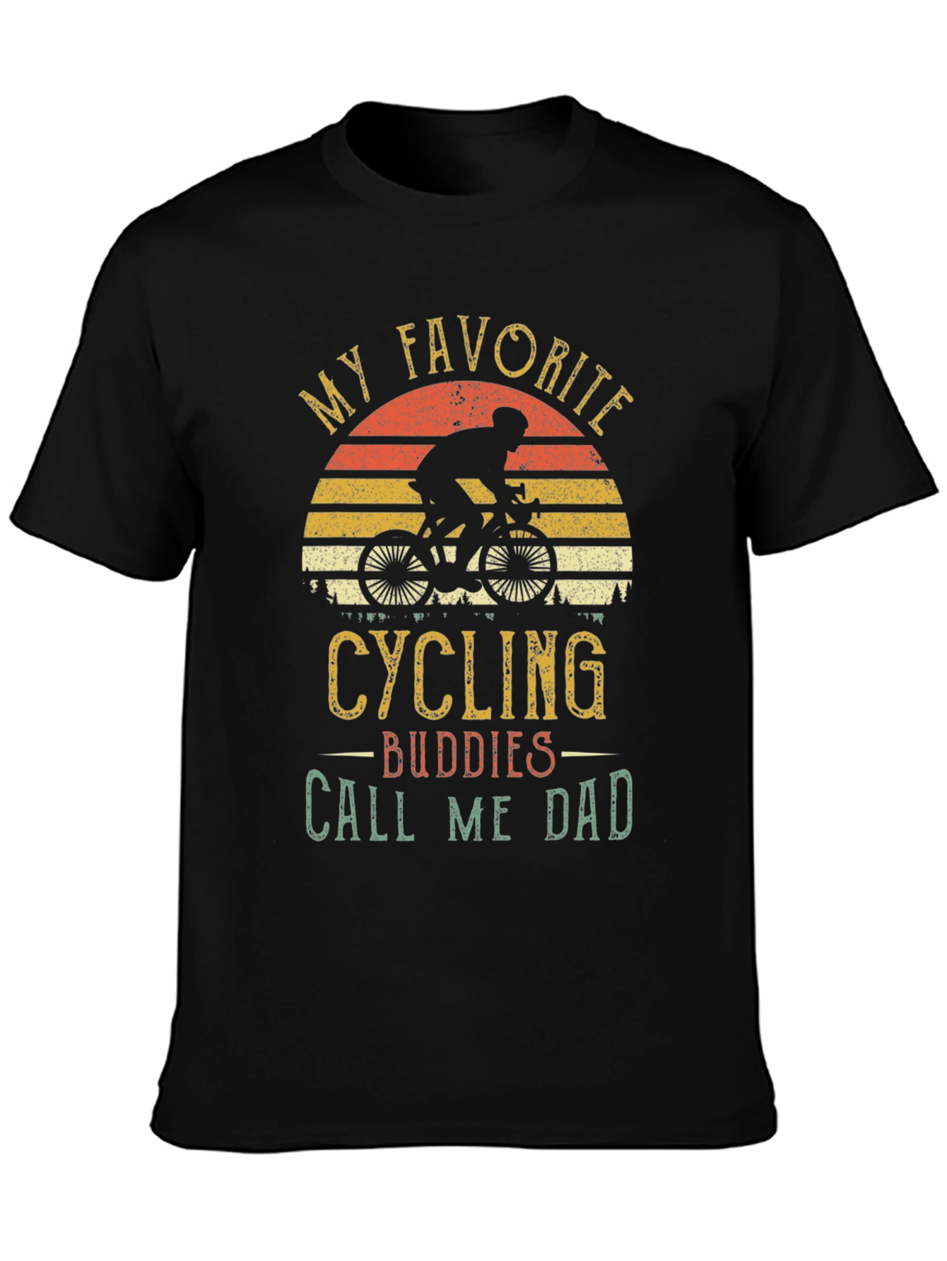 Black Cycling Buddies Call Me Dad Graphic Tee view 3