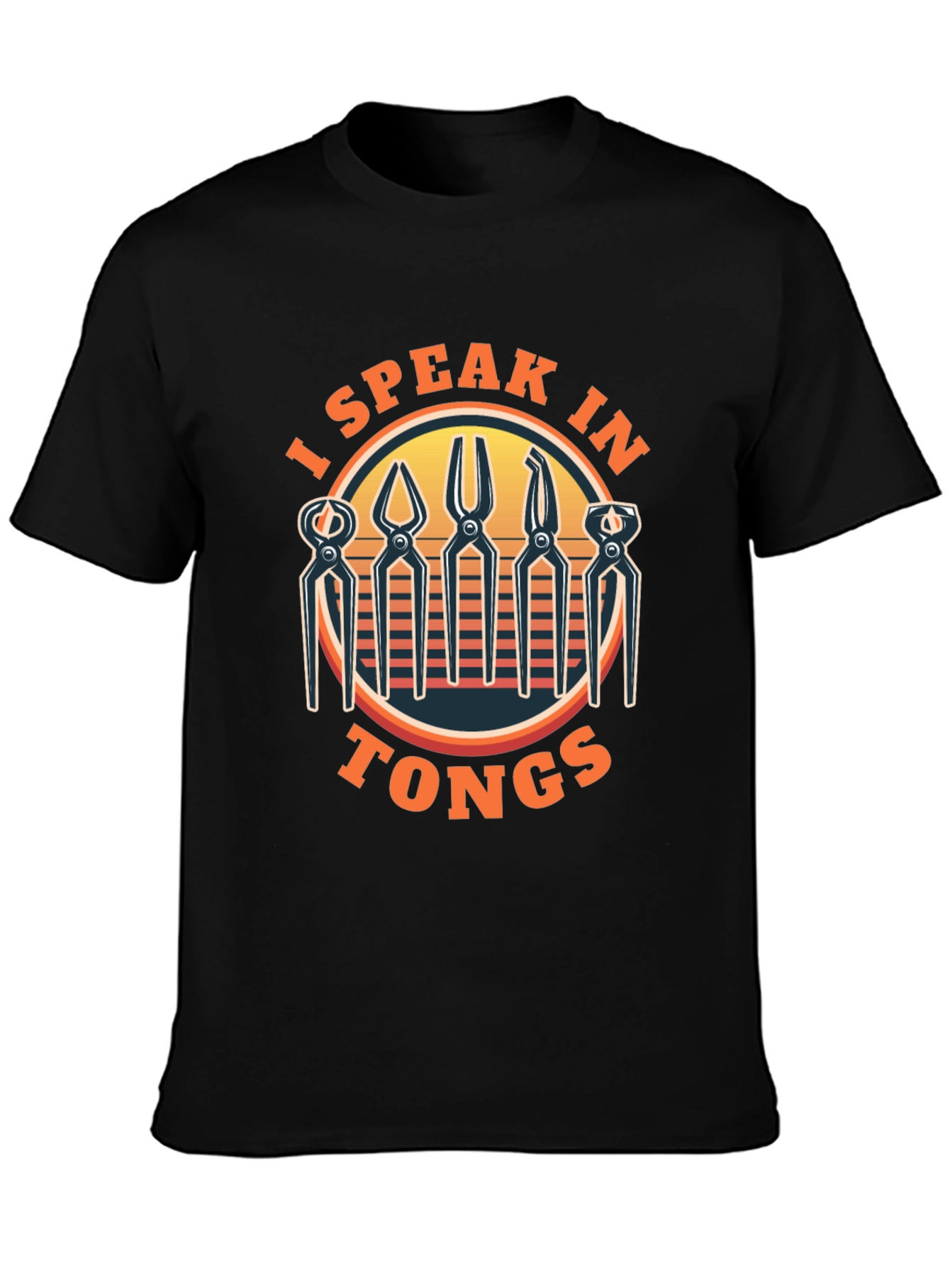 Black I Speak In Tongs Black Graphic Tee view 3