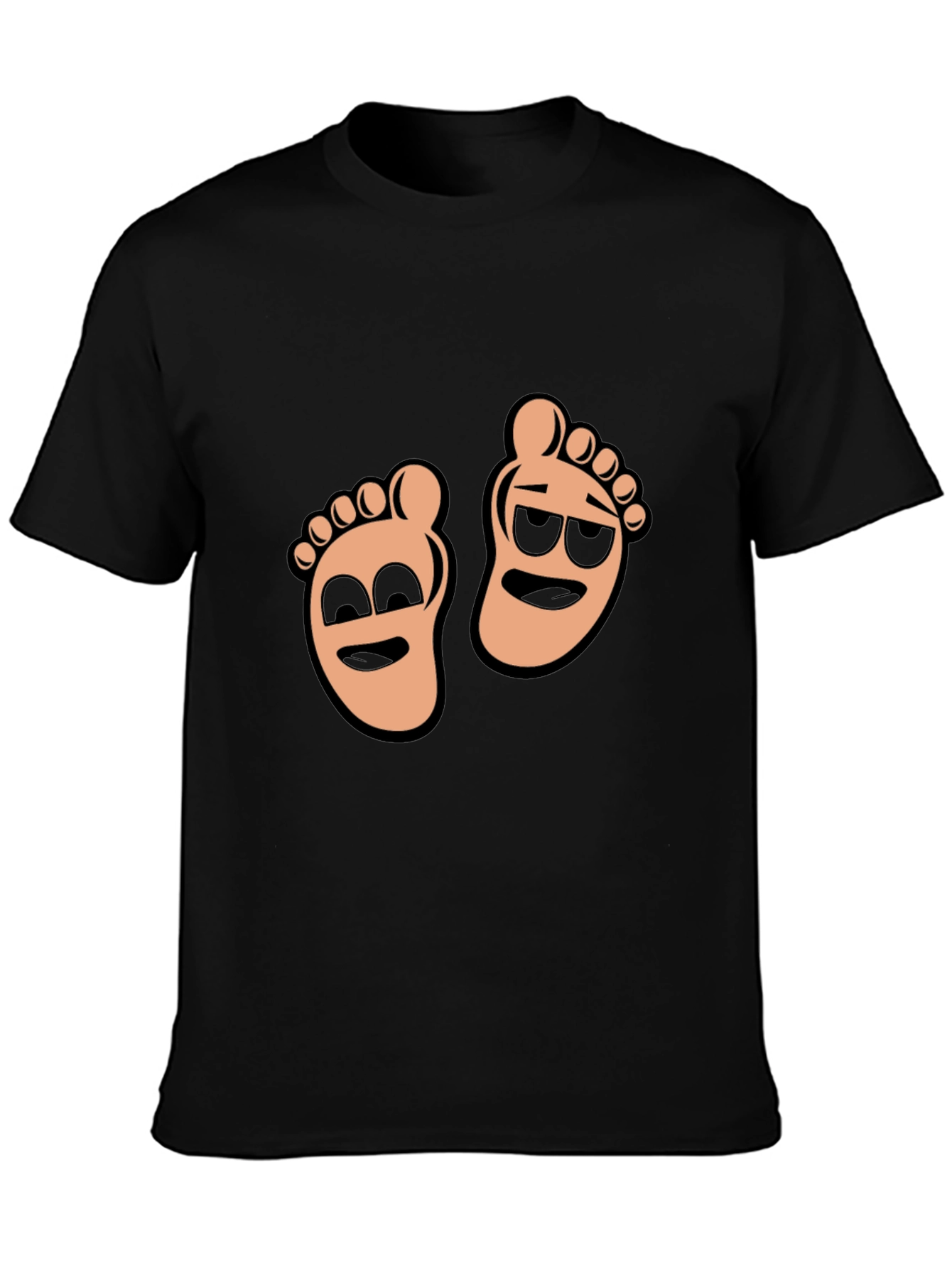 Black Cartoon Feet Graphic T-Shirt - Black view 3