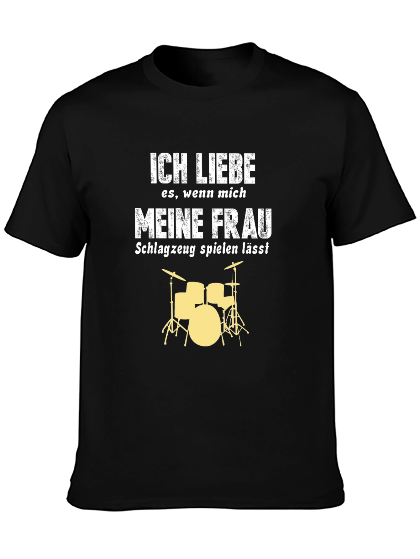 Black Ich Liebe Meine Frau Drummer T-Shirt view 3