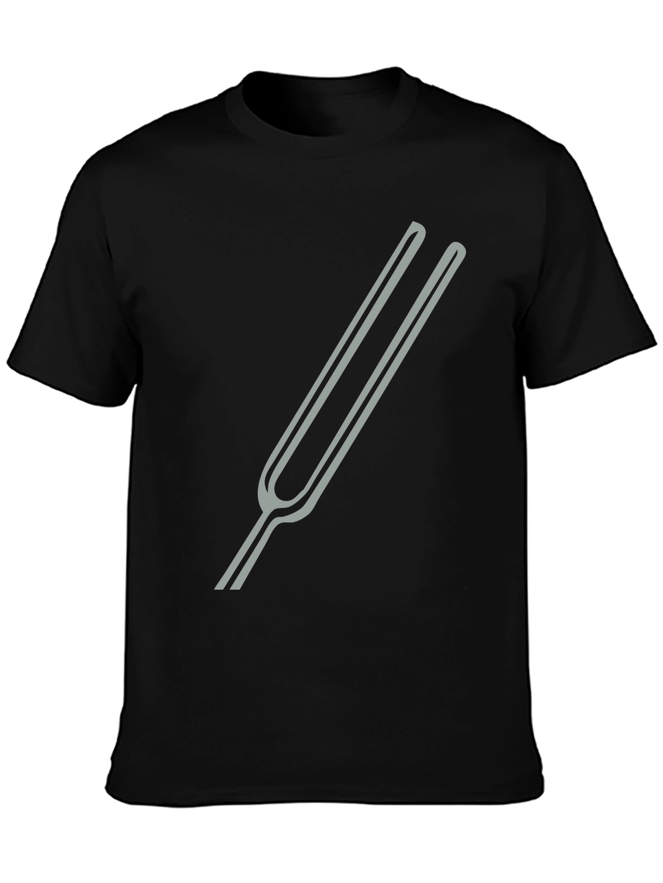Black Tuning Fork Graphic Tee - Black Cotton Blend view 3