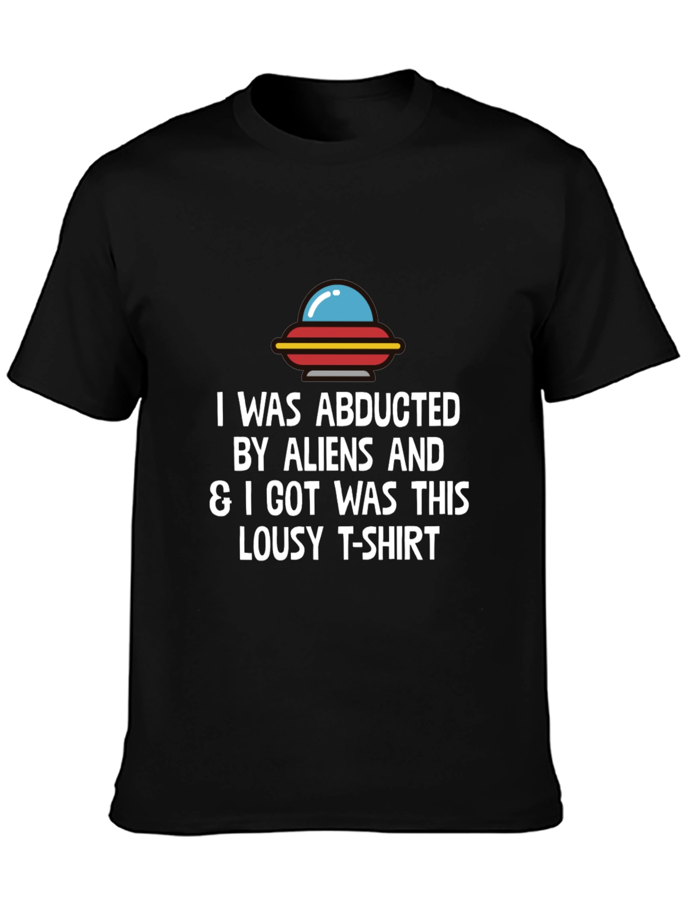 Black Abducted by Aliens Graphic T-Shirt - Men's Black Tee view 3
