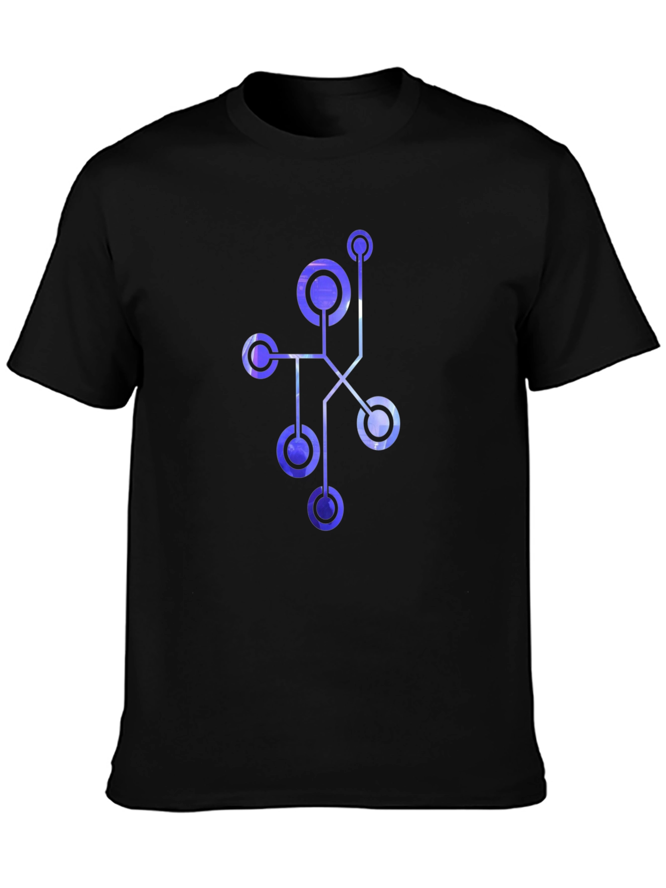 Abstract Geometric Design Men's Black T-Shirt - 3