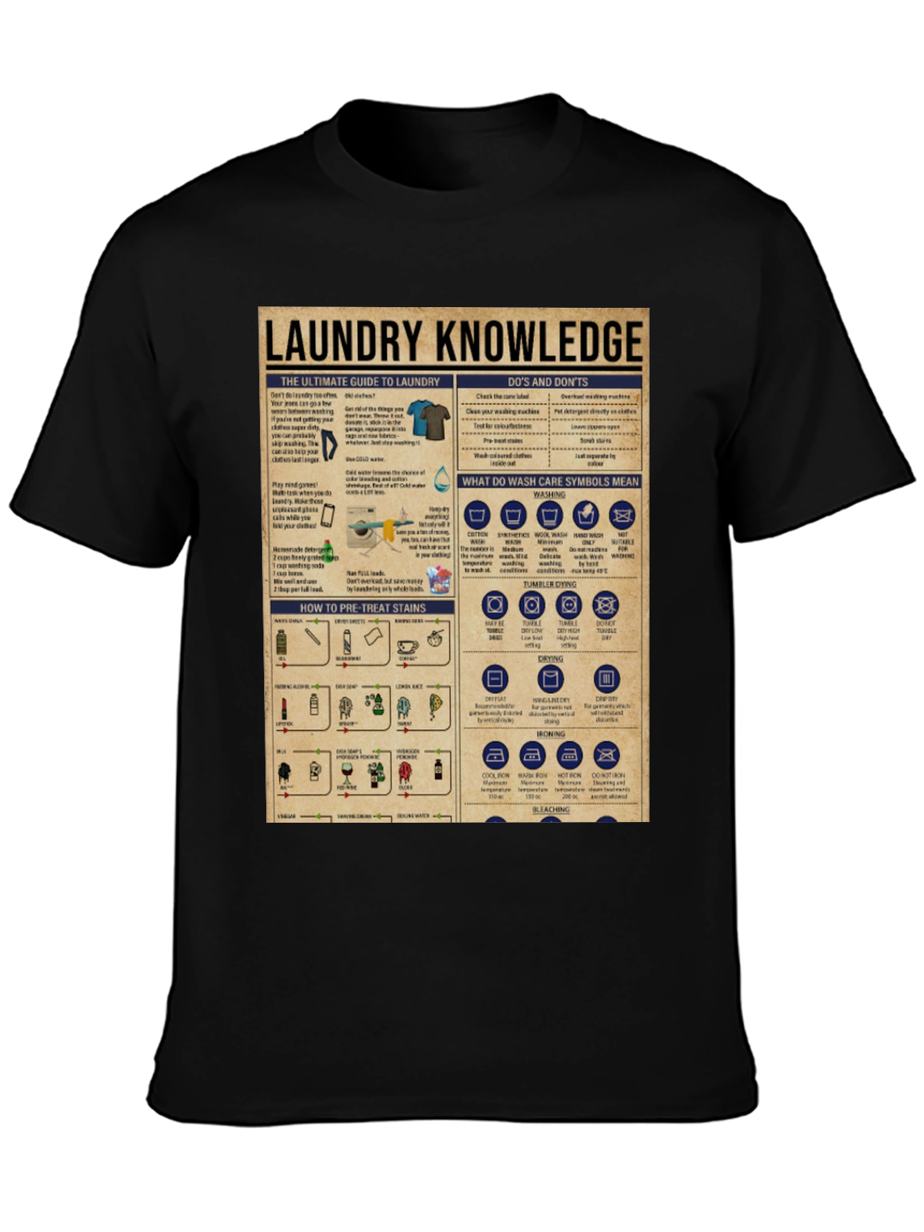 Black Laundry Knowledge T-Shirt view 3