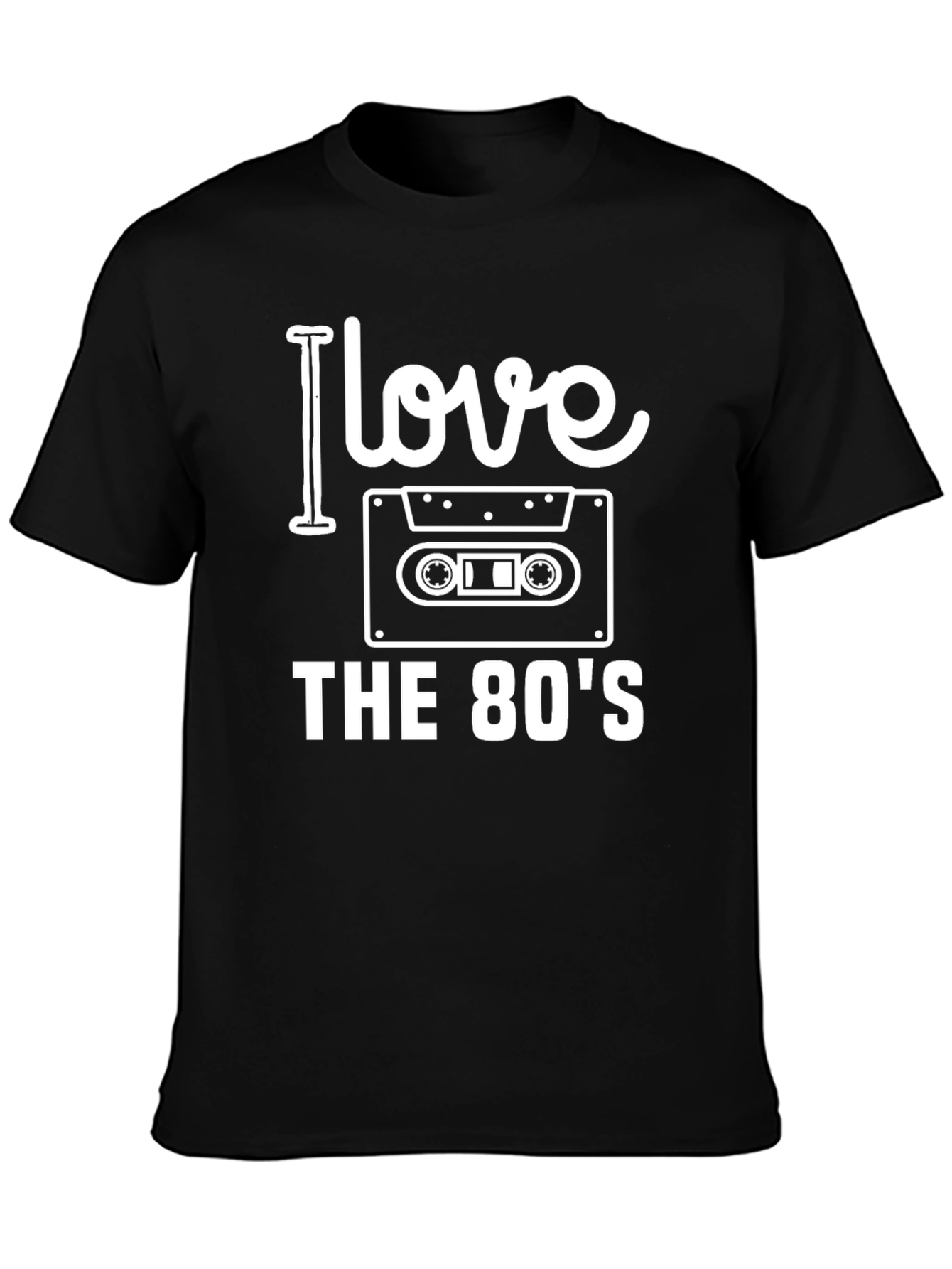 Black I Love the 80's Cassette Tape Graphic Tee view 3