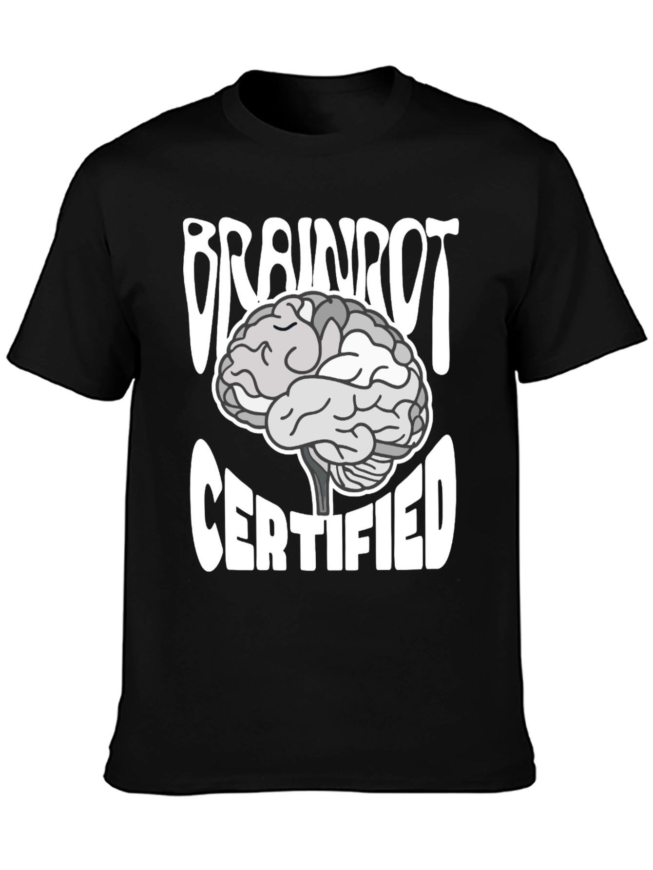 Black Brainrot Certified T-Shirt - Funny Graphic Tee view 3