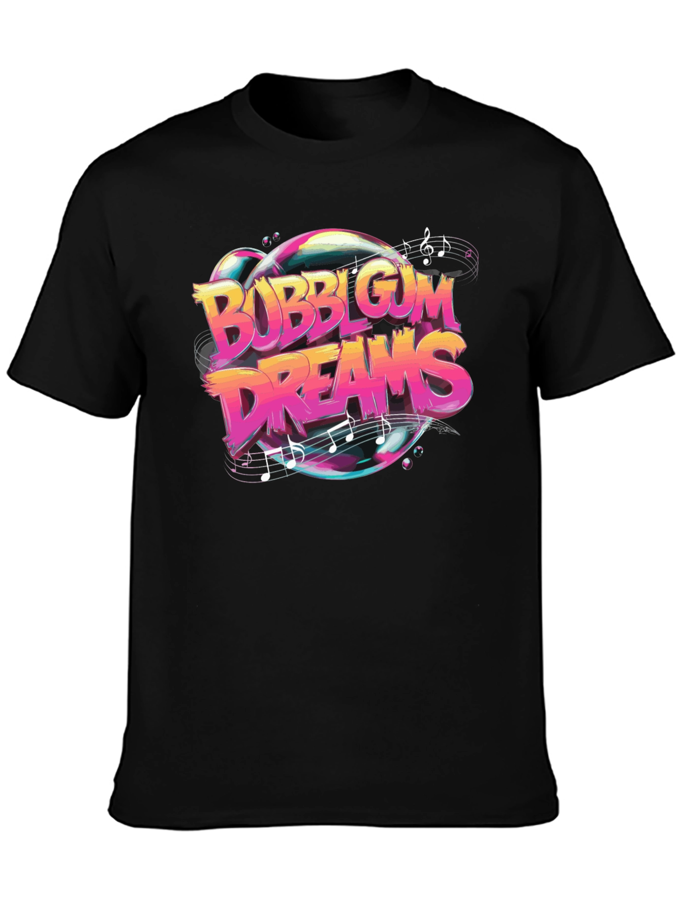 Black Bubblegum Dreams Graphic T-Shirt view 3