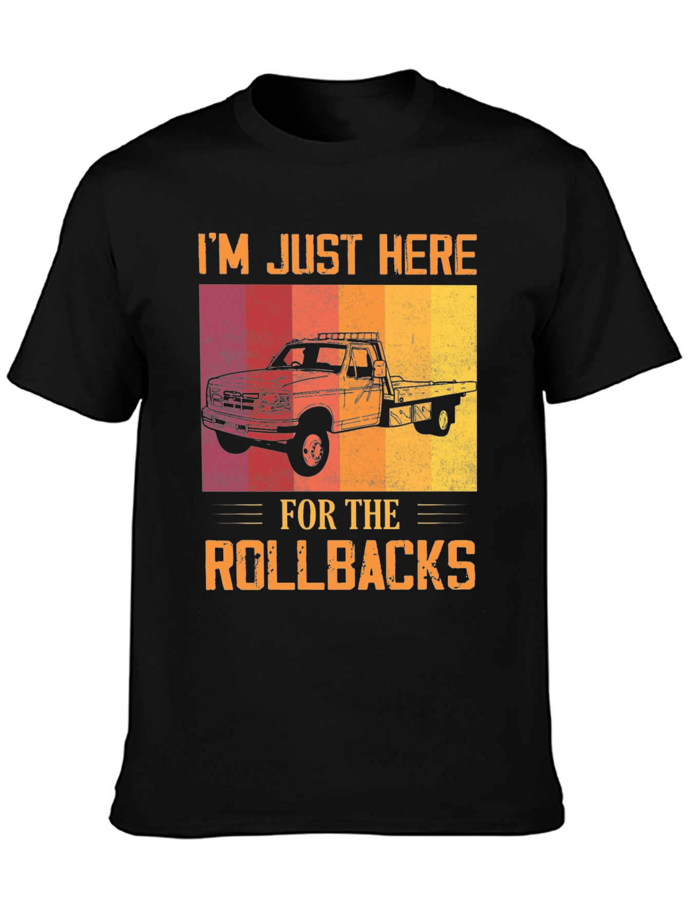 Black Rollback Truck T-Shirt - Tow Truck Driver Tee view 3