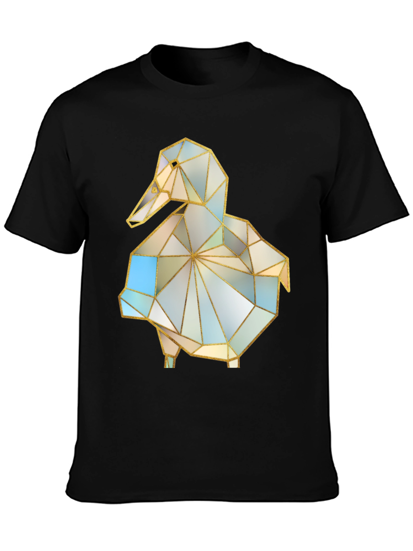 Black Geometric Duck Graphic Tee - Stylish Modern Design view 3