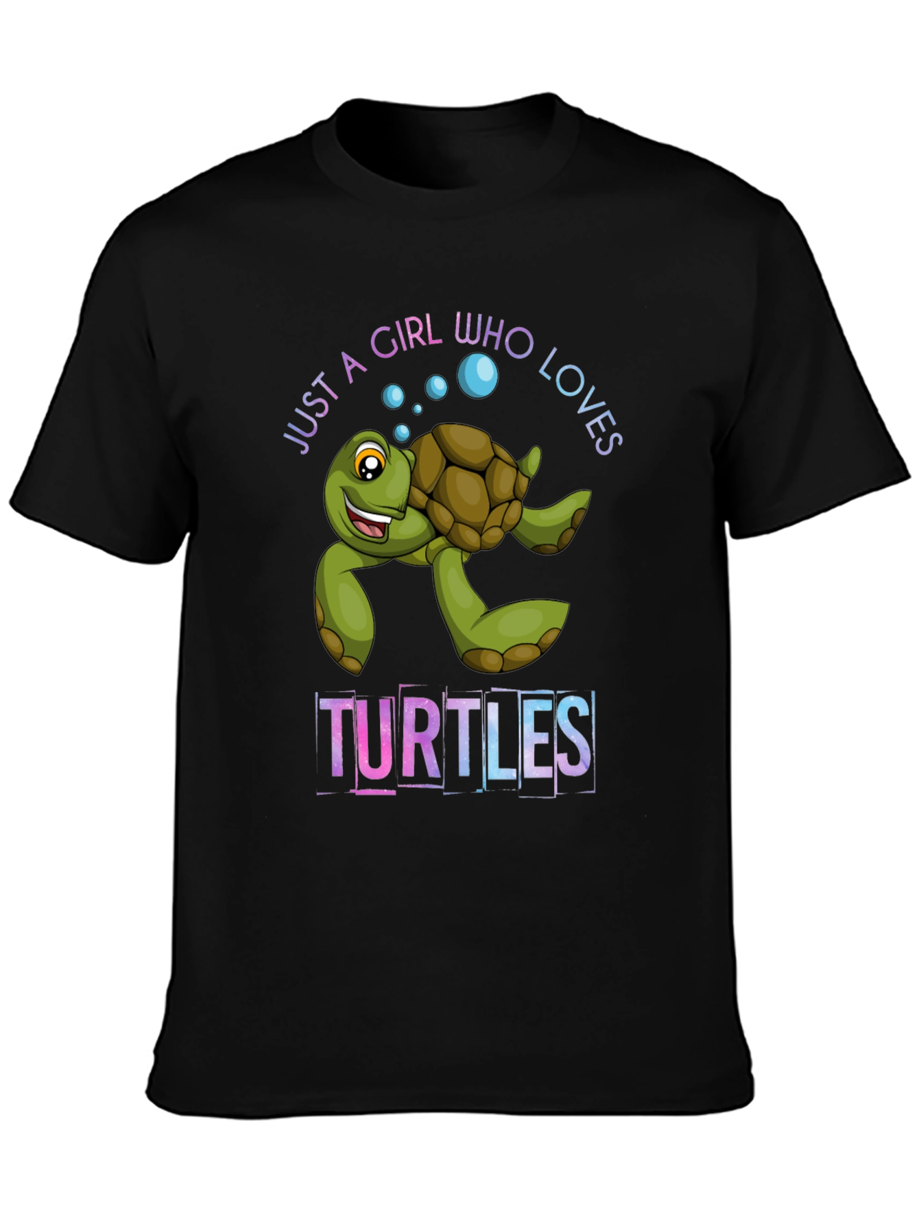 Black Girl Who Loves Turtles Graphic T-Shirt view 3
