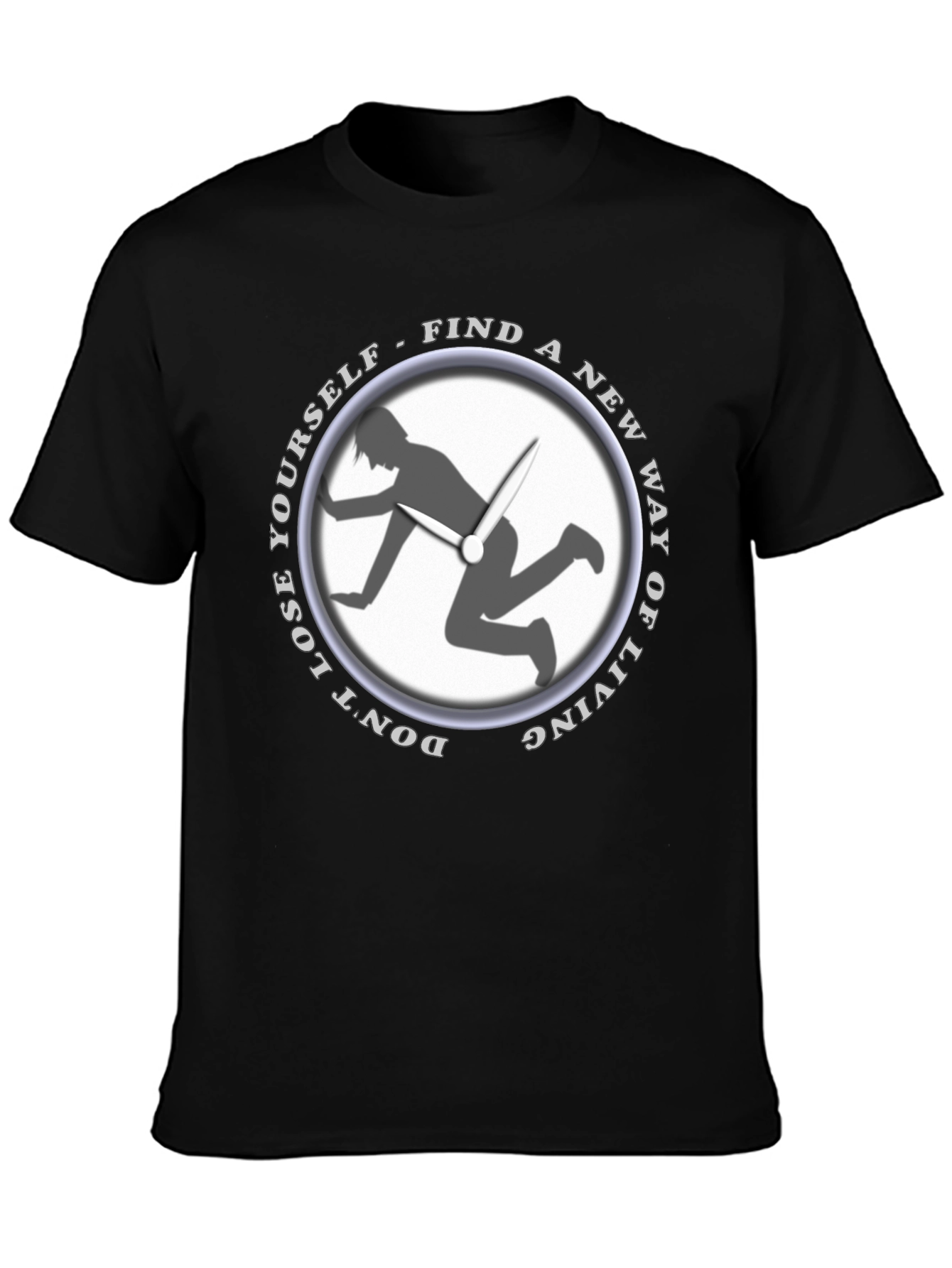 Black Men's Black Graphic Tee - Find a New Way of Living view 3