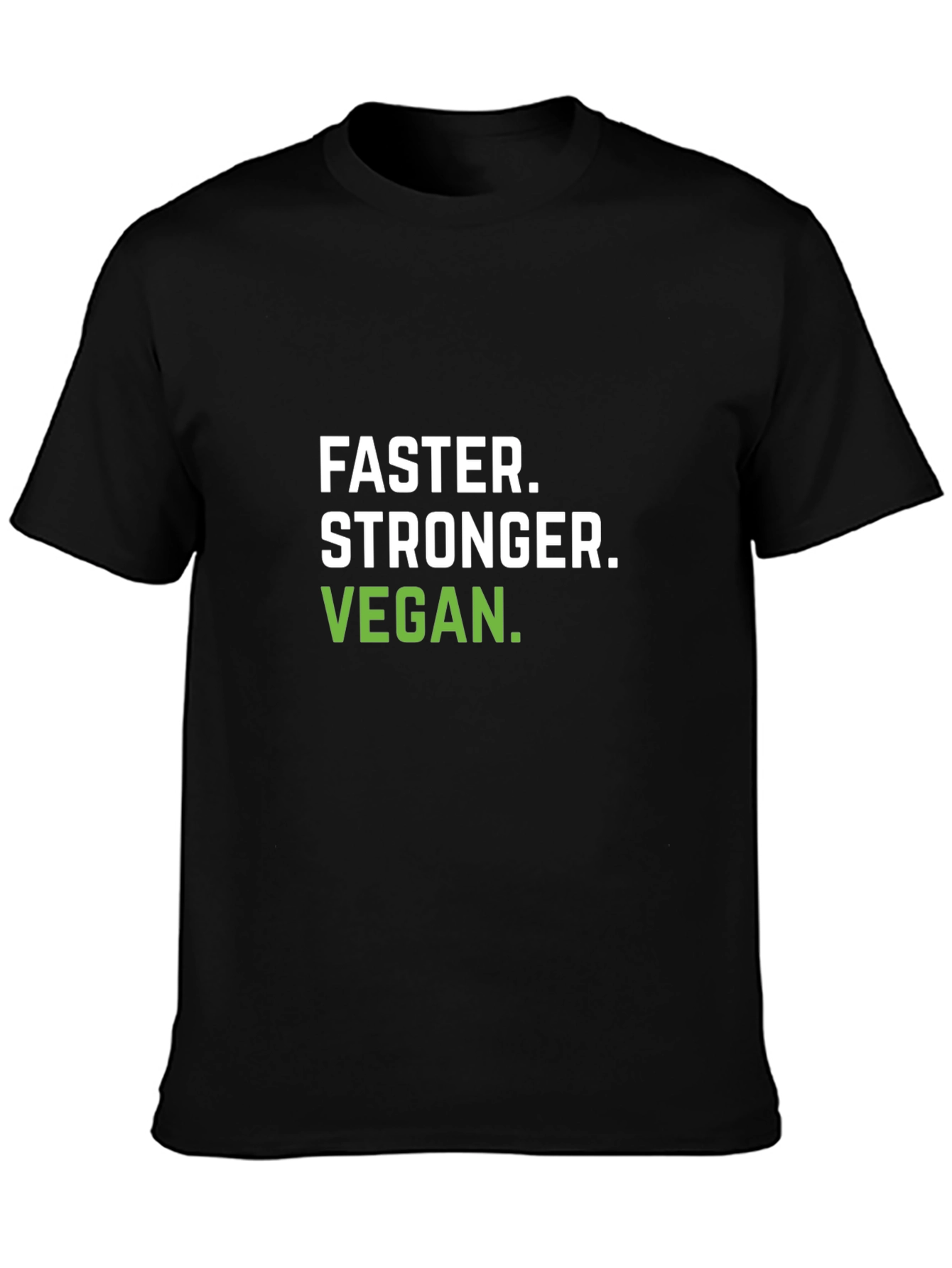 Black Faster Stronger Vegan T-Shirt view 3