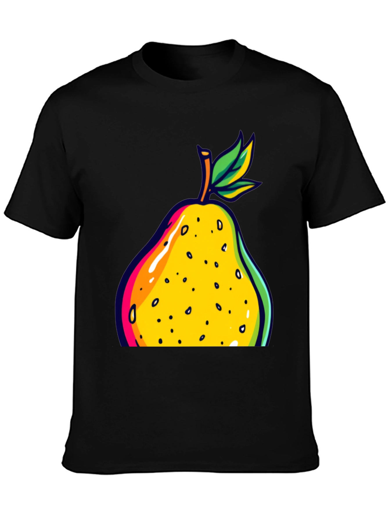 Black Pear Graphic Black T-Shirt view 3