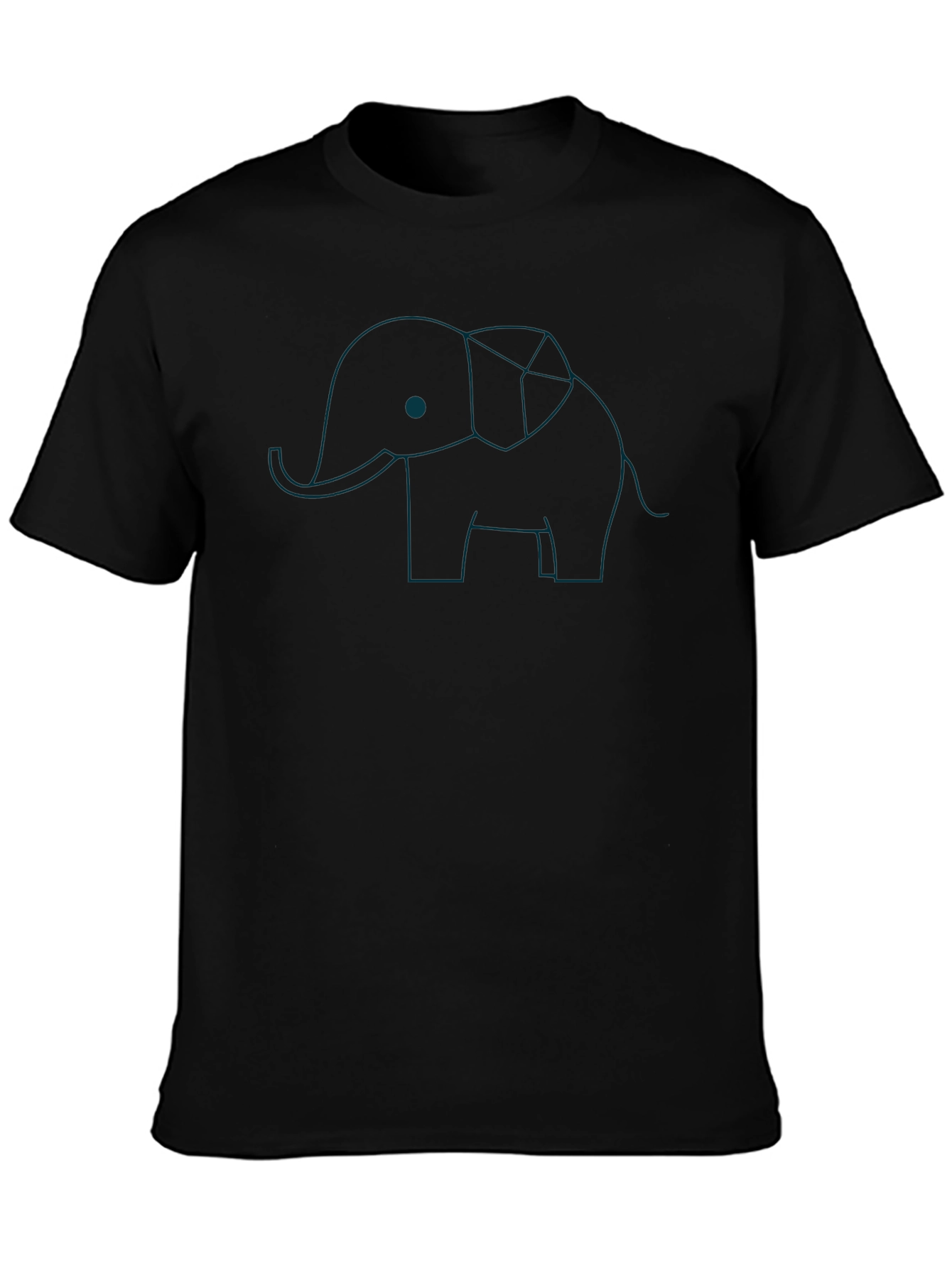Black Abstract Elephant Graphic Tee - Black view 3