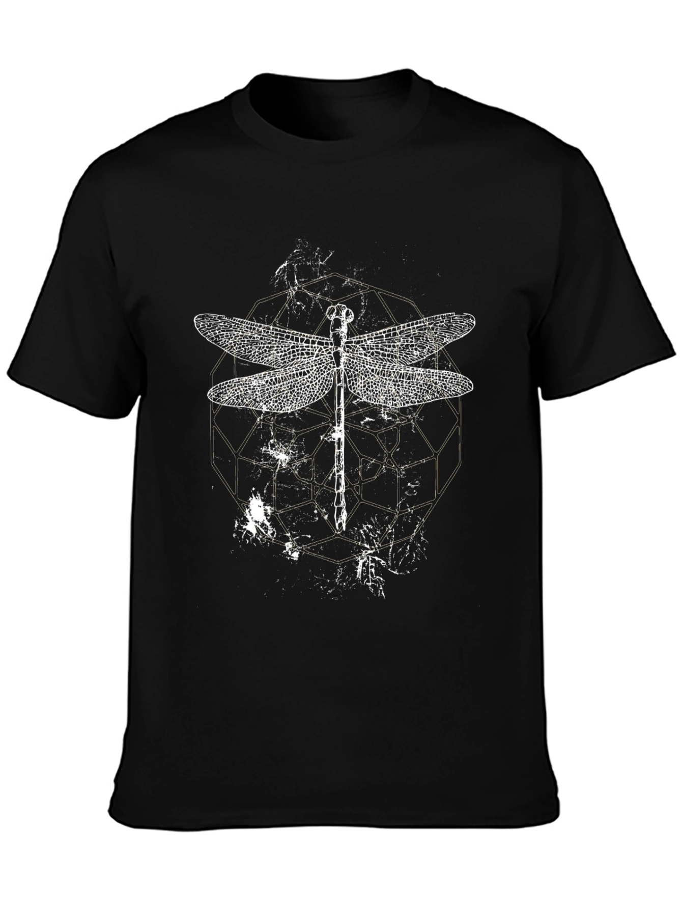 Black Dragonfly Graphic Print Black T-Shirt view 3