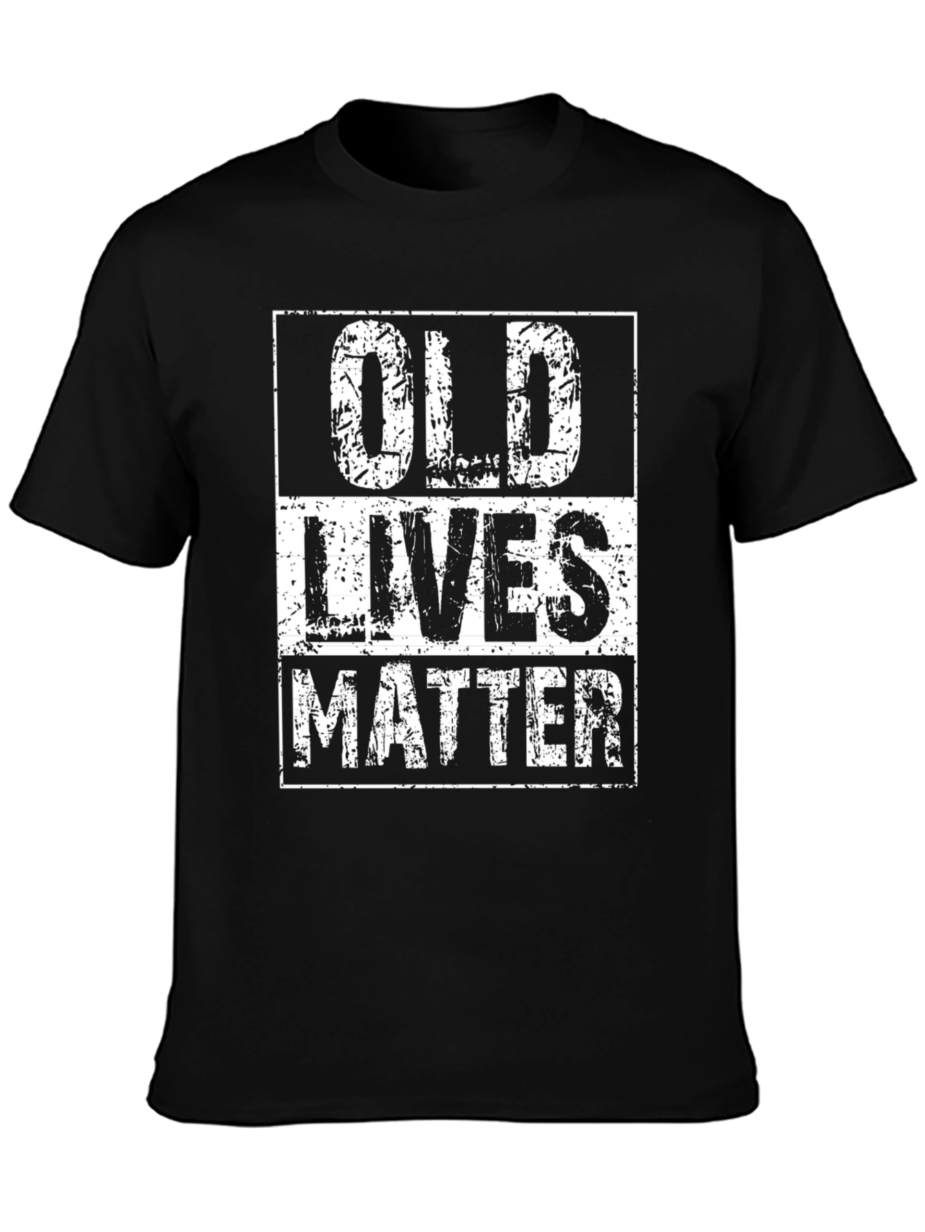 Black Old Lives Matter Graphic Tee - Distressed Print view 3