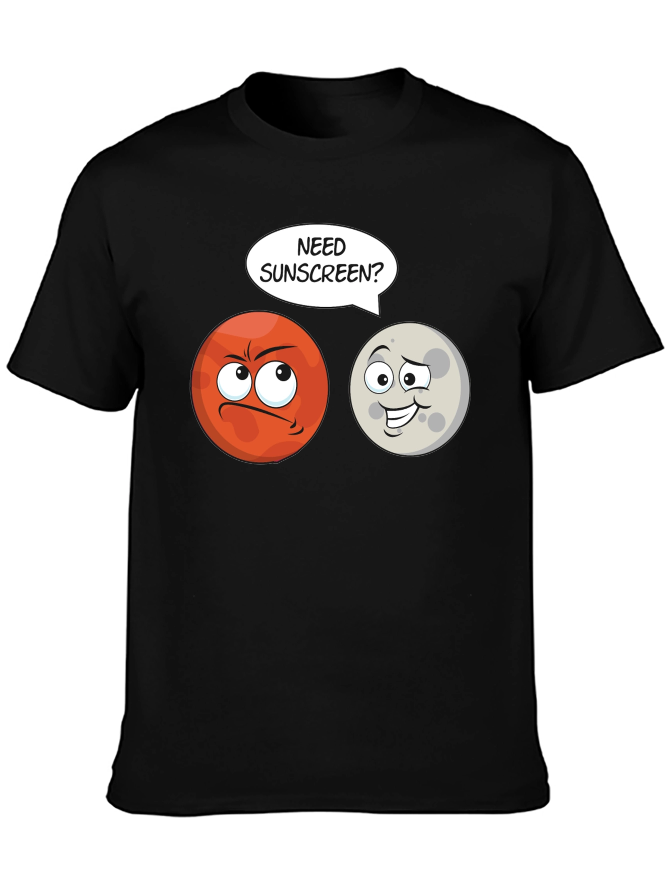Black Need Sunscreen? Mars Humor T-Shirt view 3