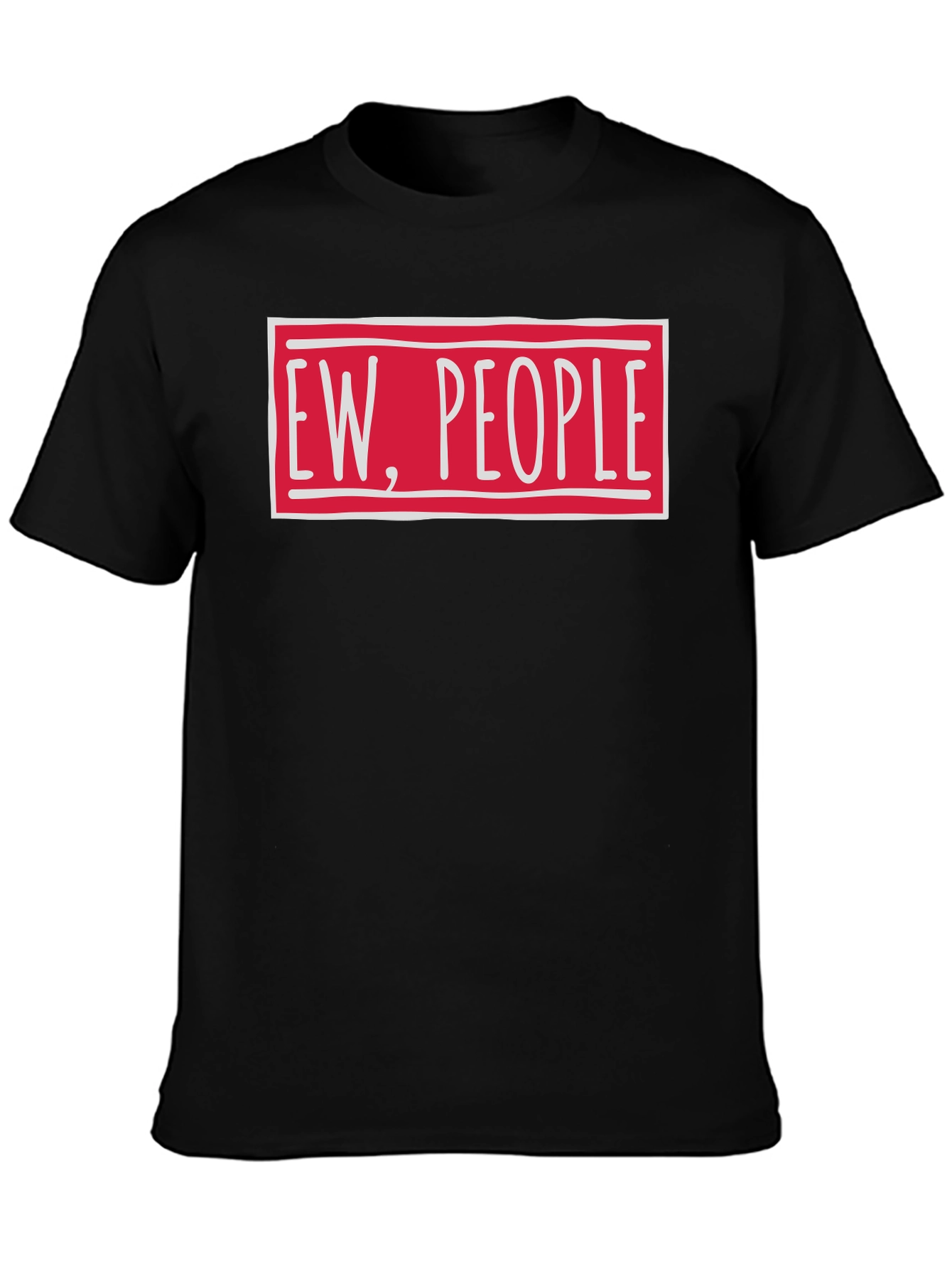 Black Ew People Funny Graphic T-Shirt view 3