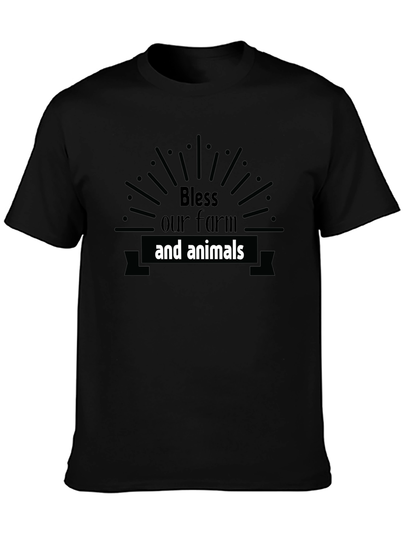 Black Bless Our Farm & Animals Black Graphic Tee view 3