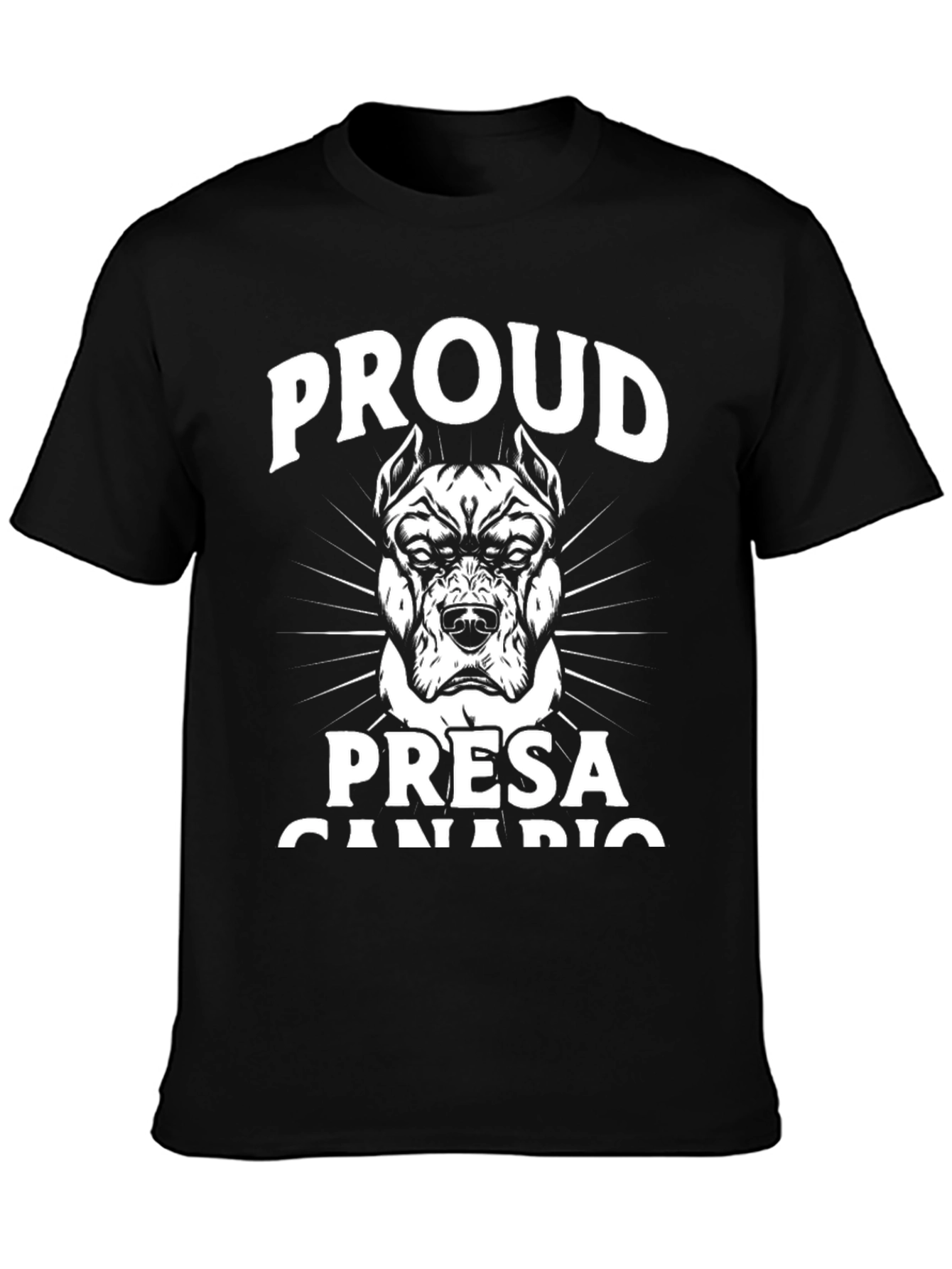Black Proud Presa Canario Dog Graphic T-Shirt view 3