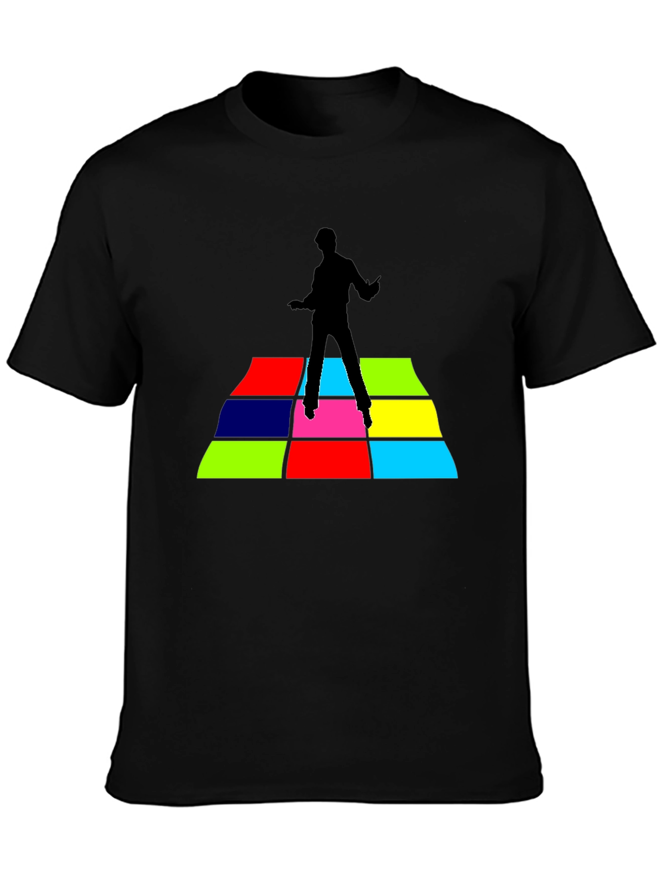Black Retro Dance Floor T-Shirt - Black view 3