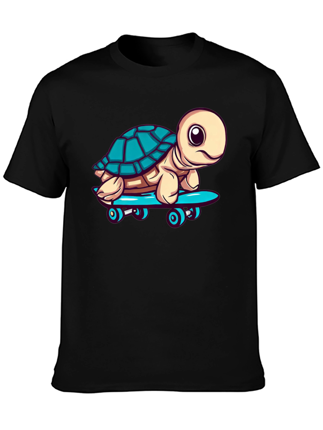 Black Turtle Skateboard Graphic T-Shirt view 3