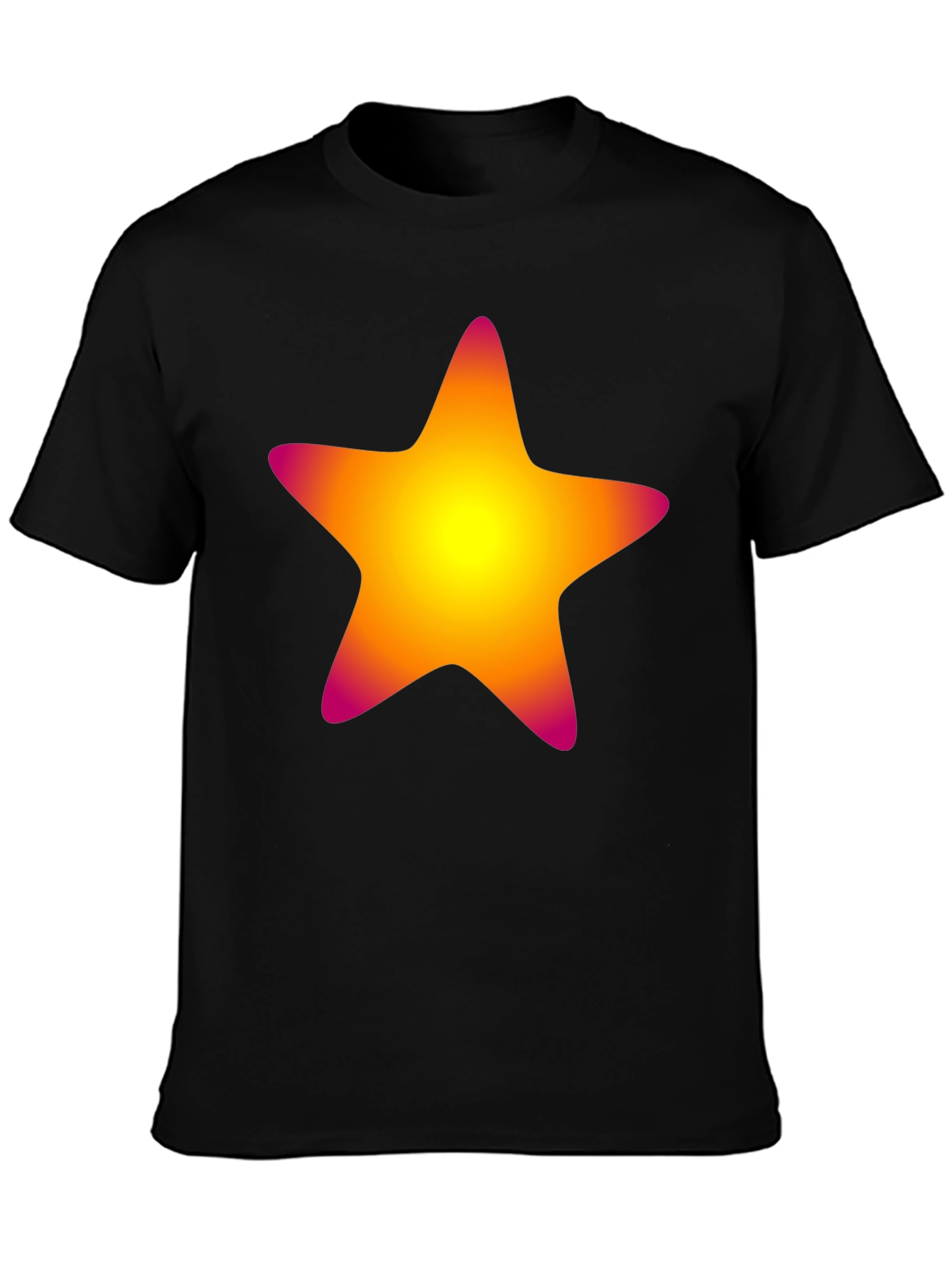 Black Vibrant Star Graphic Tee - Black Cotton Blend view 3