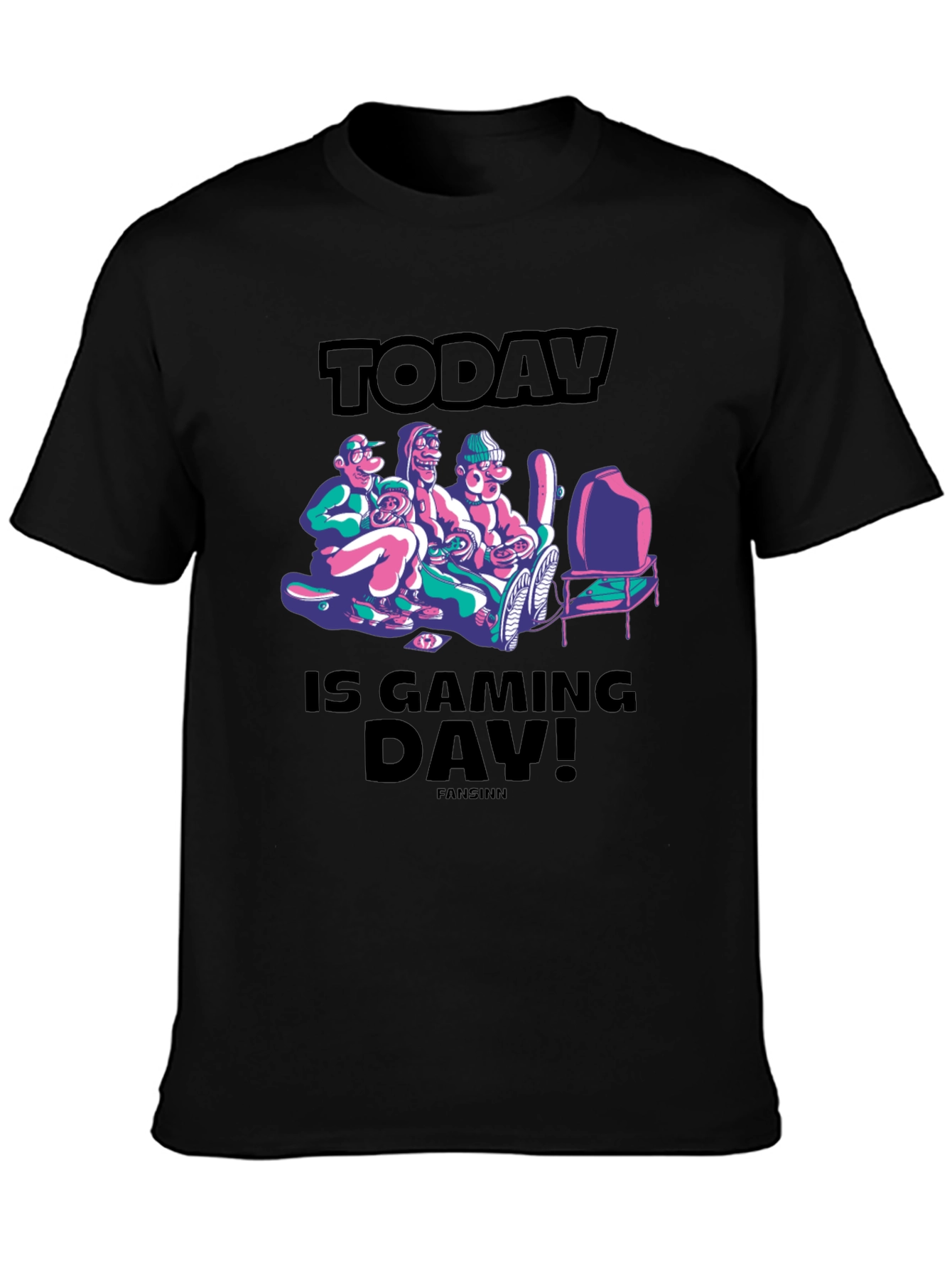 Black Today is Gaming Day! Graphic T-Shirt view 3