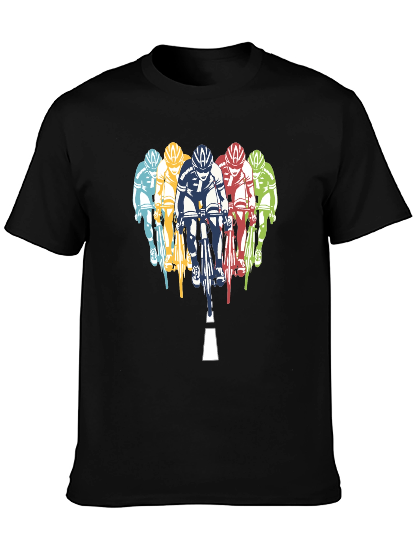 Black Cycling Team Graphic T-Shirt - Black view 3