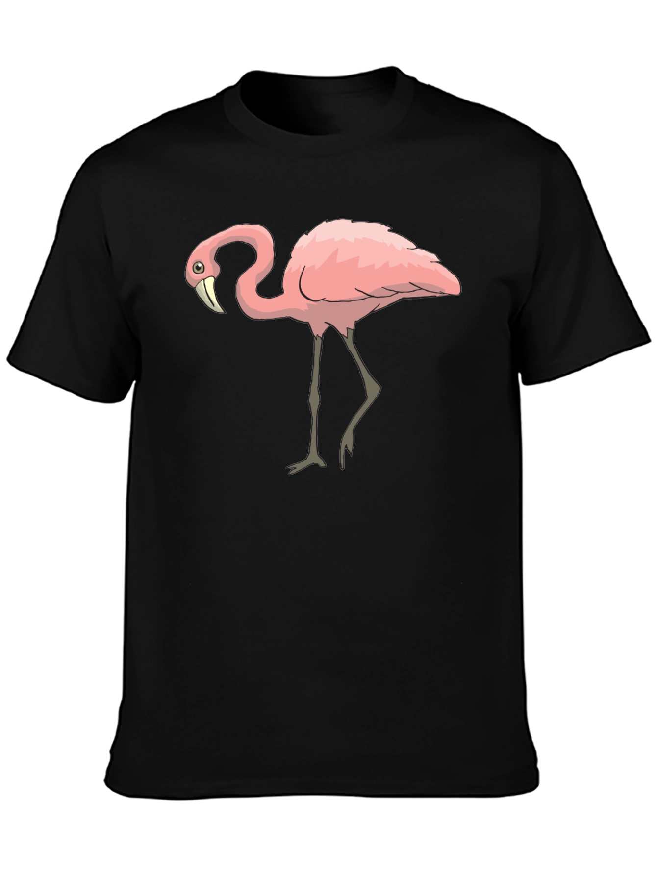 Black Flamingo Graphic Tee - Stylish Men's Black T-Shirt view 3