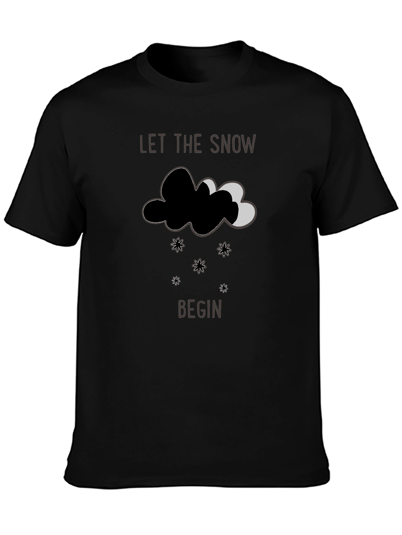 Black Let it Snow Graphic Tee view 3