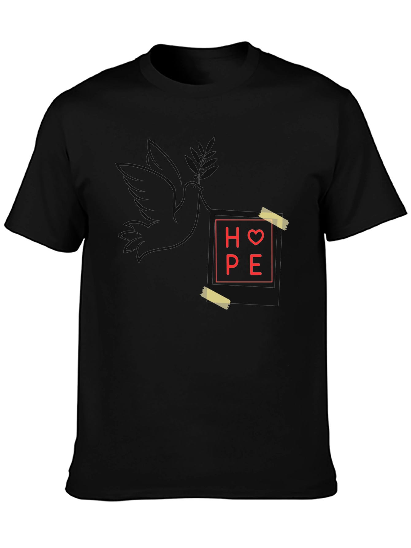 Black Hope Dove Graphic Print Tee - Stylish Comfort view 3