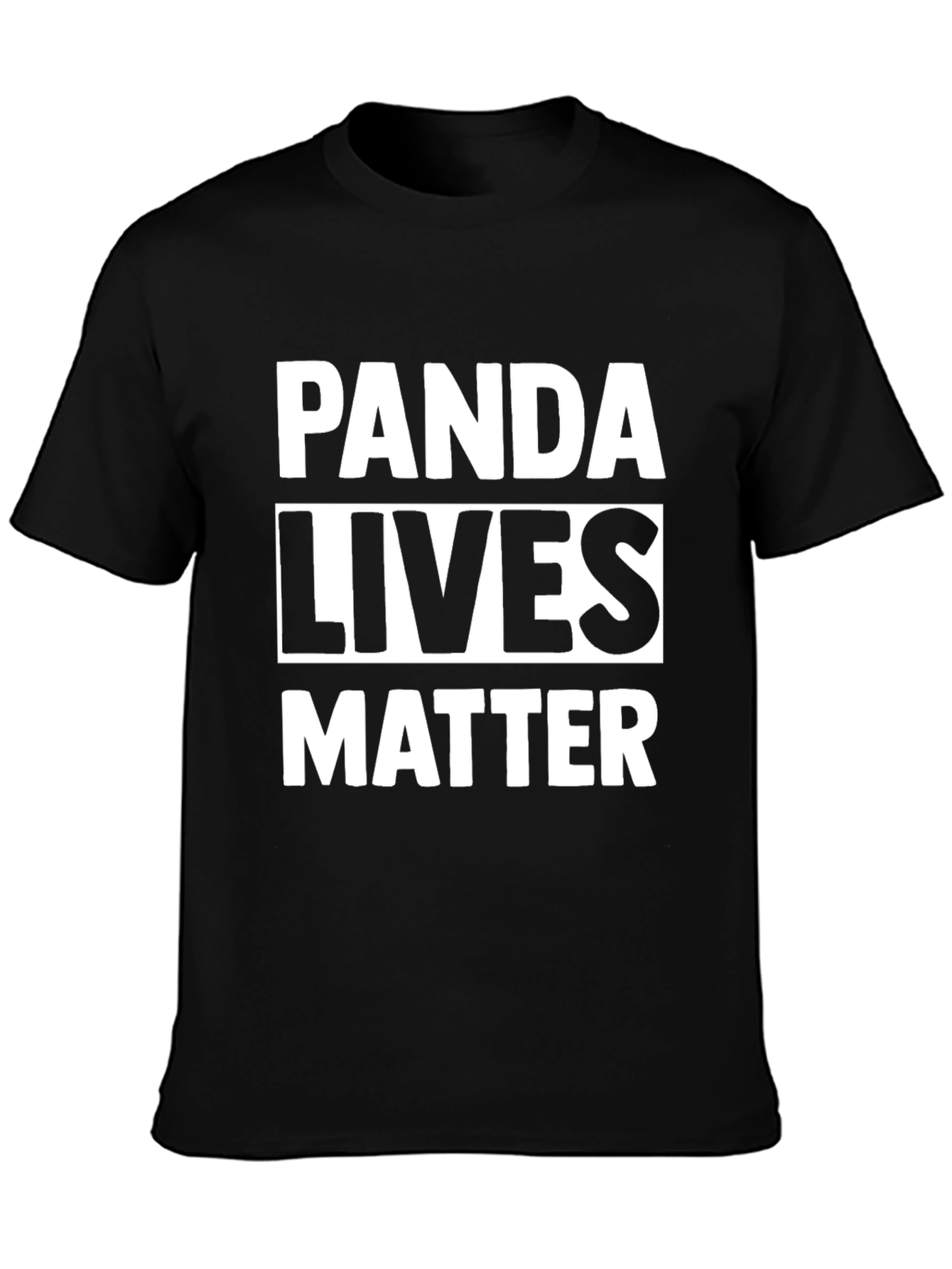 Black Panda Lives Matter Graphic Tee - Black Cotton T-Shirt view 3