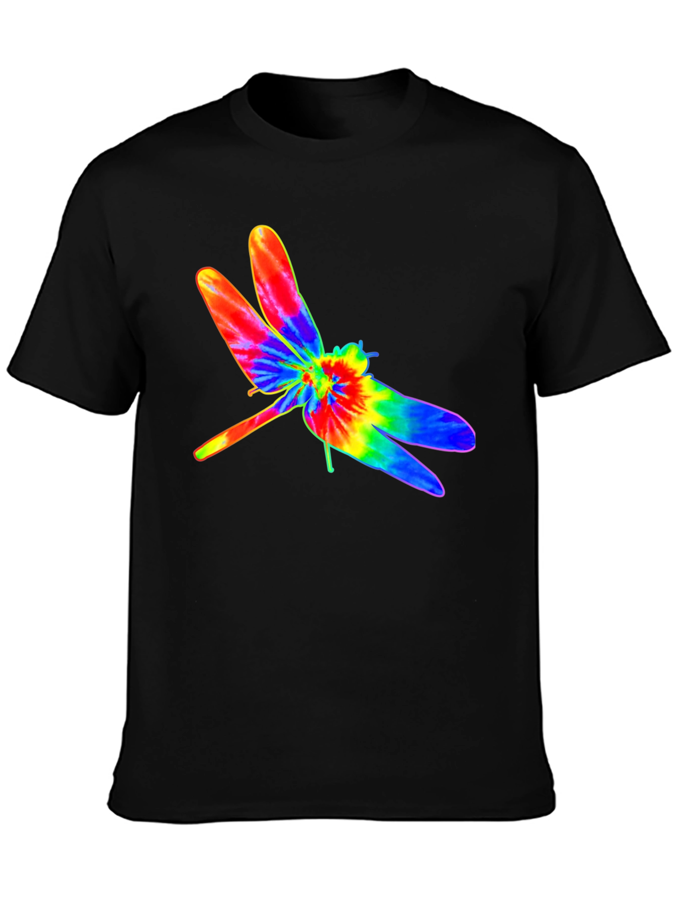 Black Tie Dye Dragonfly Graphic T-Shirt view 3