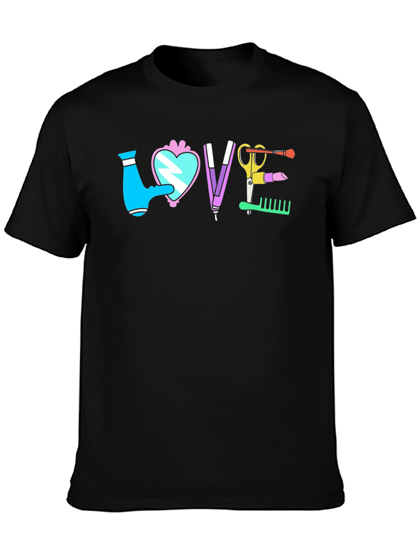 Black Love Hairdresser T-Shirt view 3