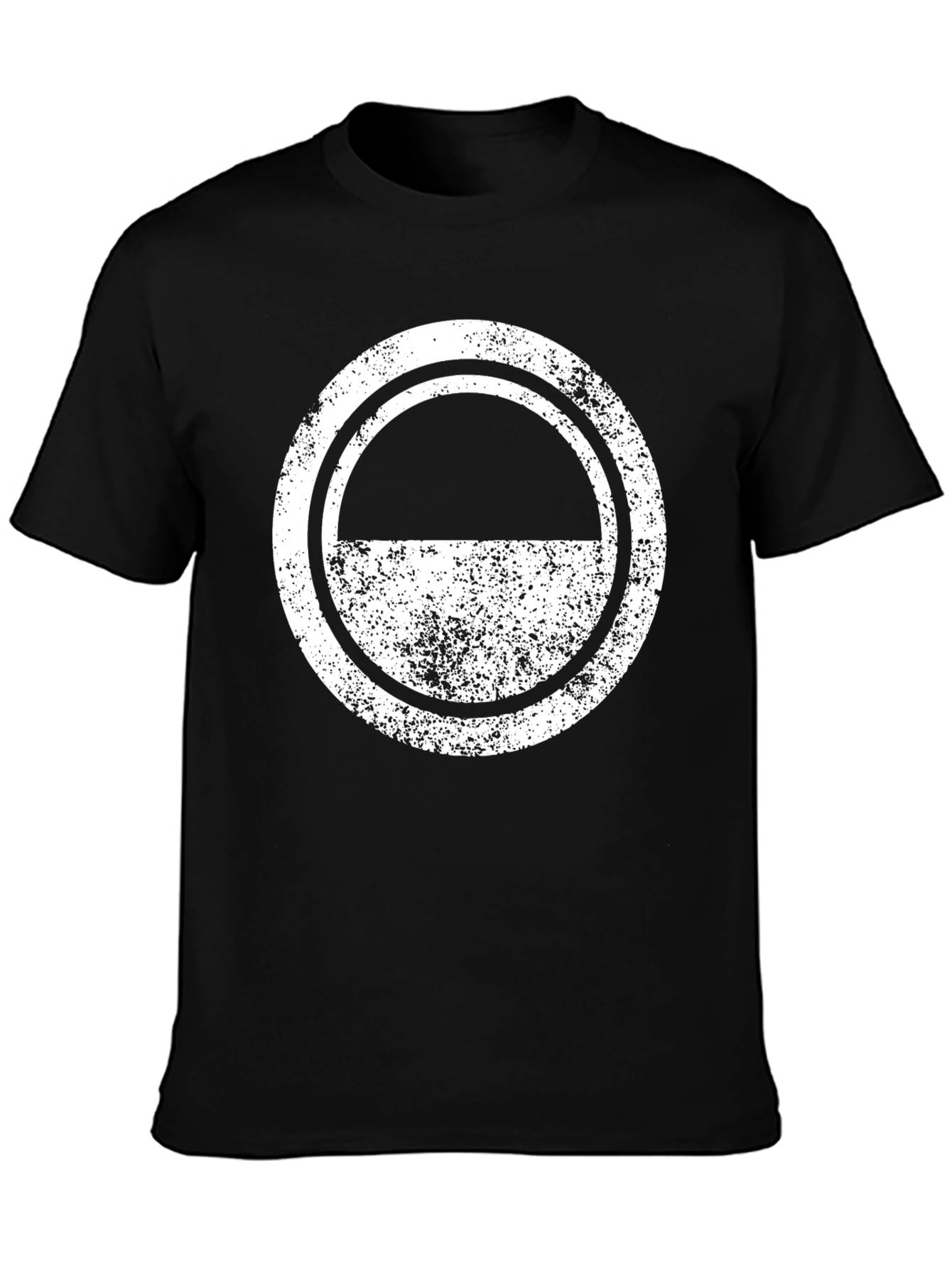 Black Distressed Circle Graphic Tee - Black view 3