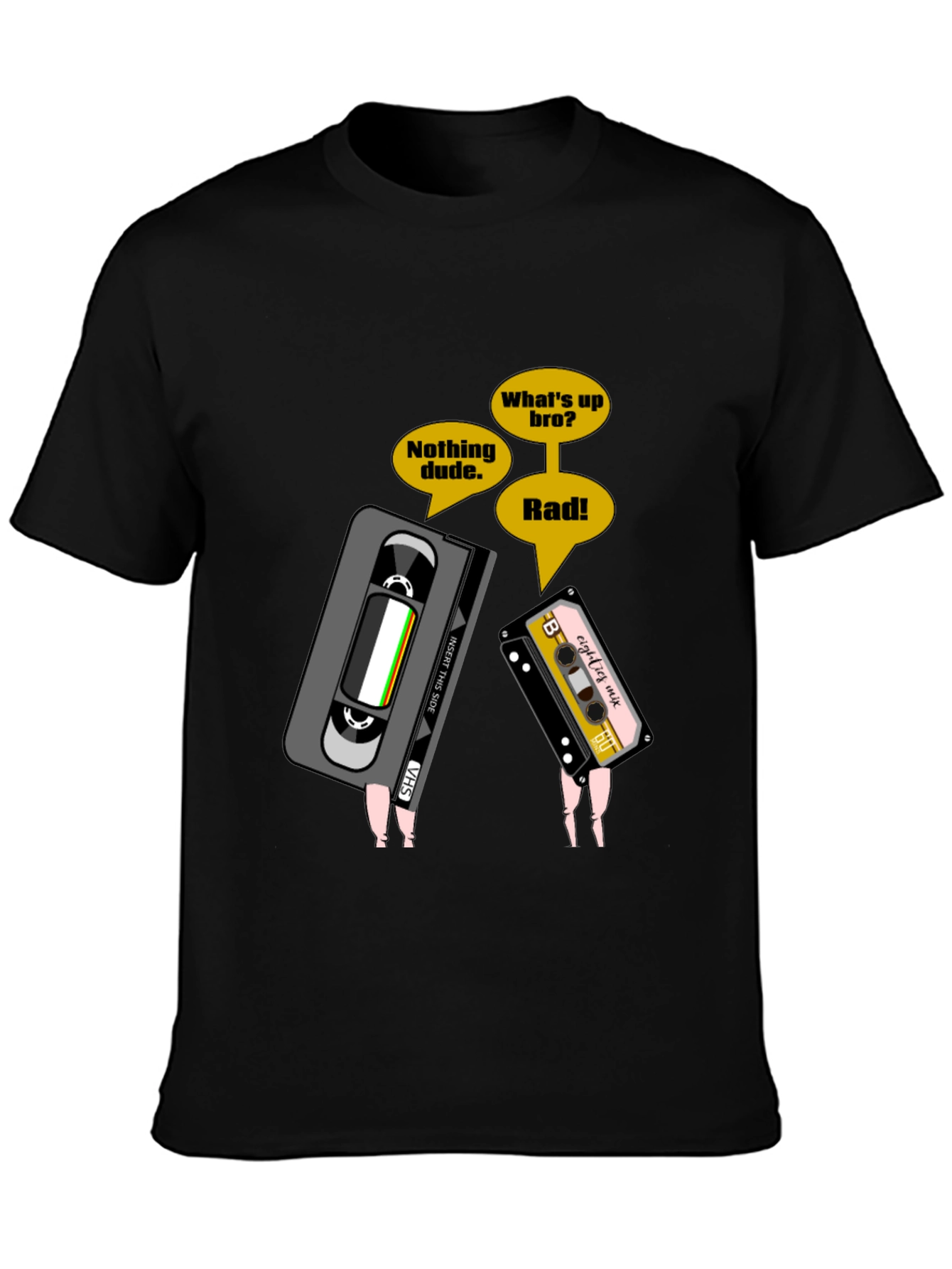 Black Retro Cassette Tape T-Shirt view 3