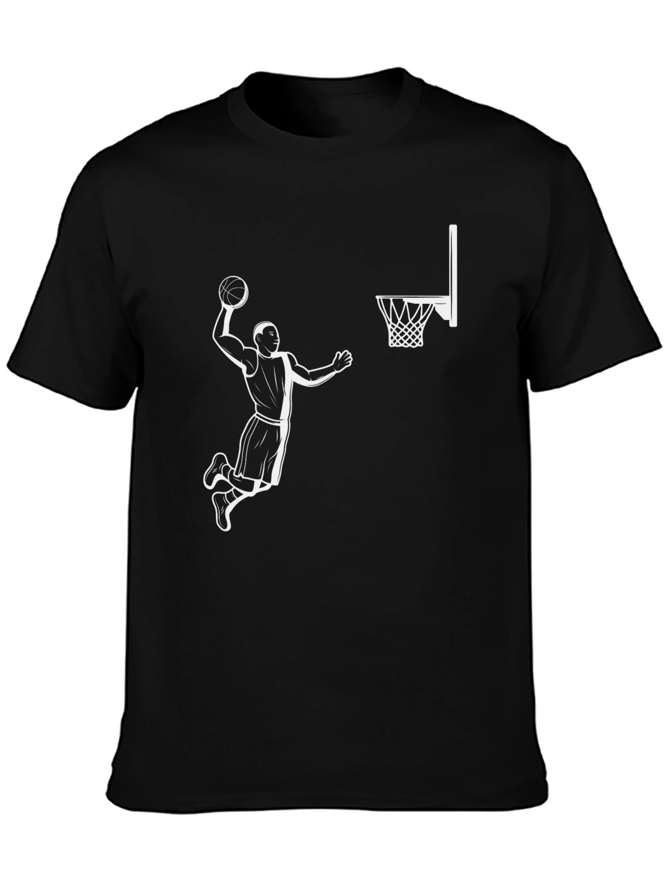 Black Slam Dunk Graphic Tee - Black Cotton T-Shirt view 3