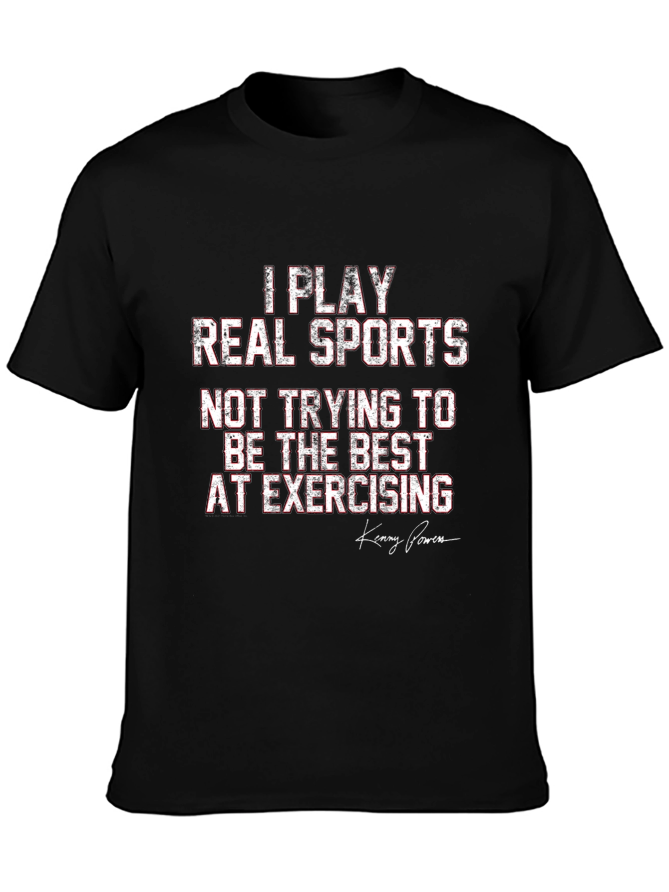 Black I Play Real Sports T-Shirt - Funny Gym Workout Tee view 3