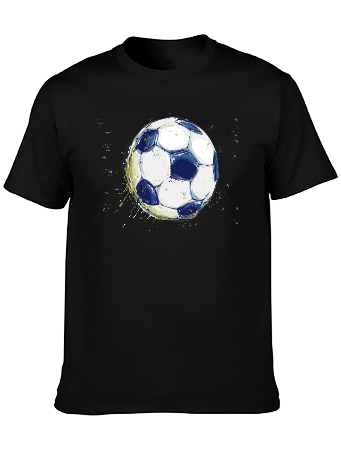 Black Soccer Ball Graphic Black T-Shirt view 3