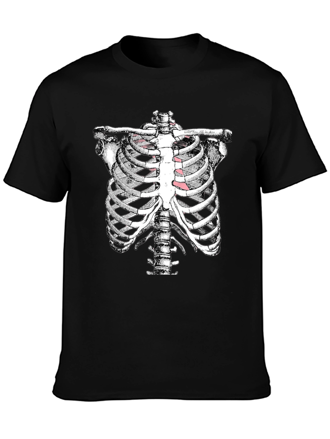 Black Rib Cage Graphic T-Shirt - Halloween Costume Tee view 3