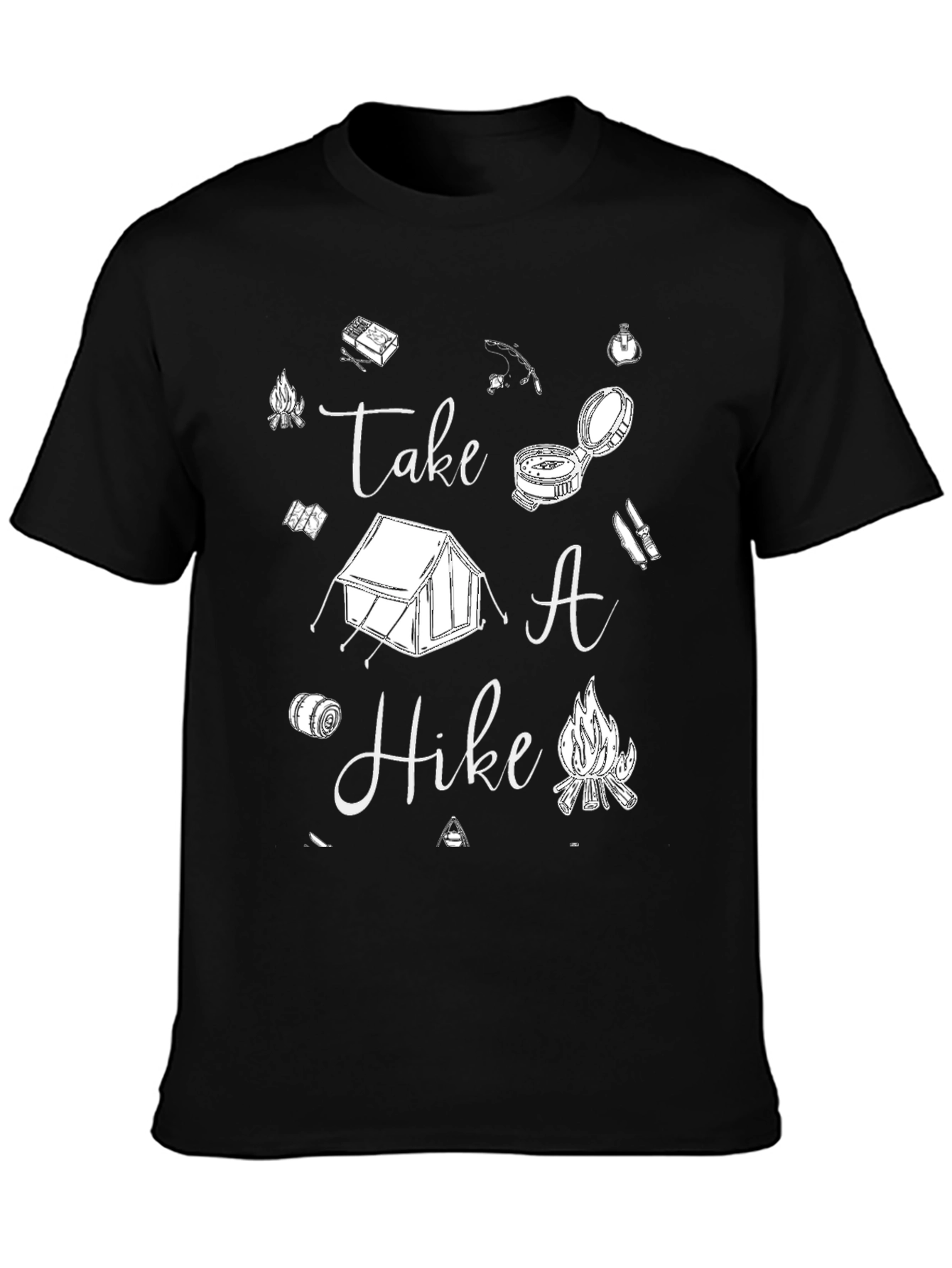 Black Take A Hike Graphic Tee - Camping Lover's T-Shirt view 3