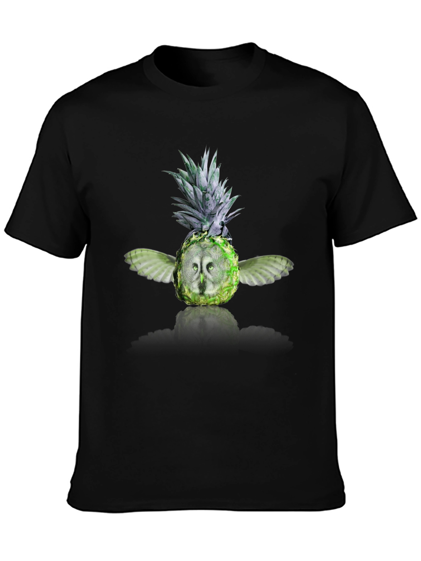Black Pineapple Owl Graphic Tee - Men's Black T-Shirt view 3