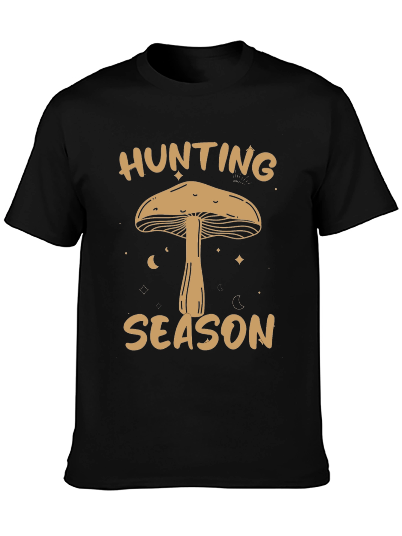 Black Mushroom Hunting Season Graphic T-Shirt view 3