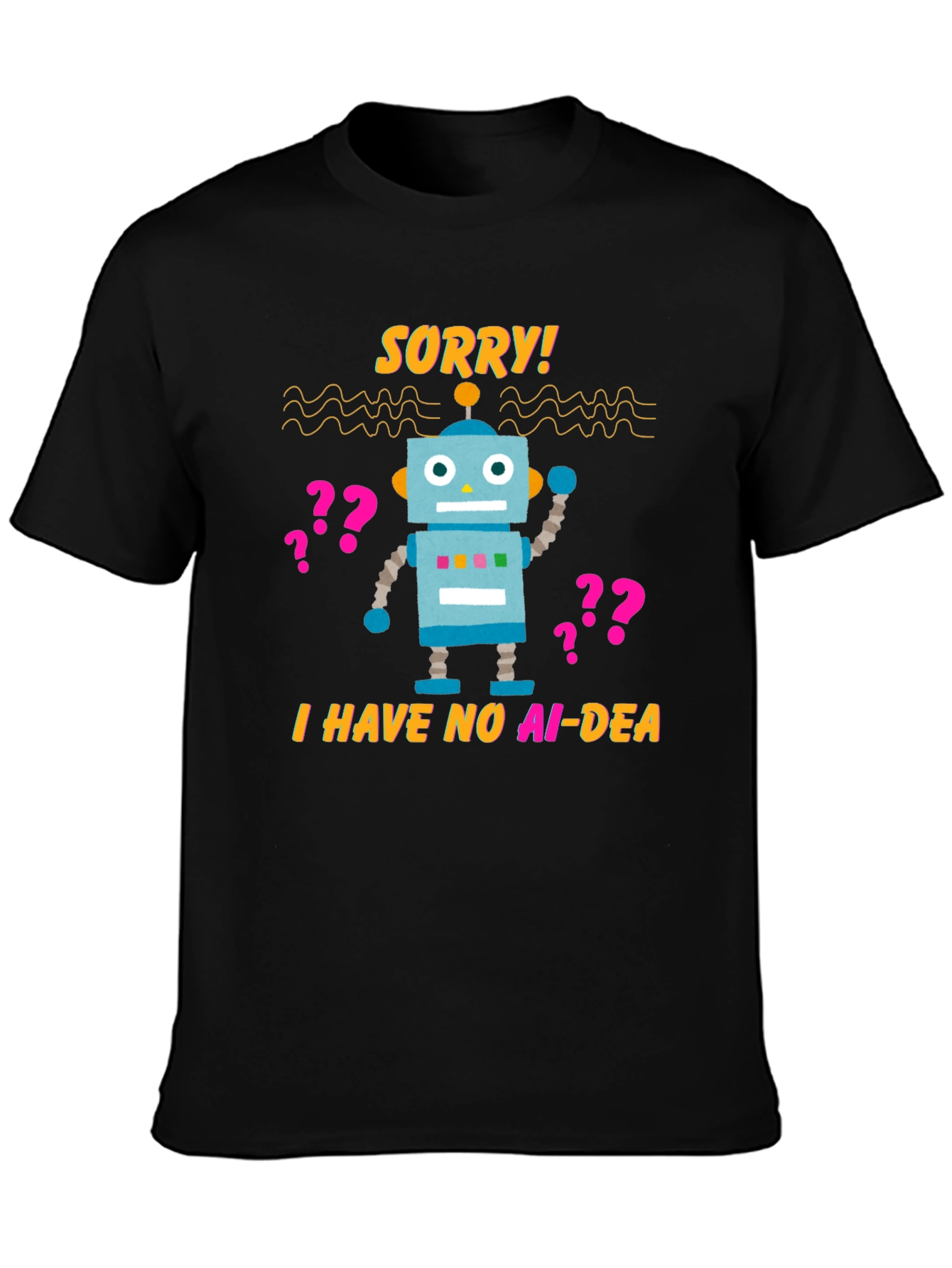 Black AI-DEA Robot T-Shirt view 3