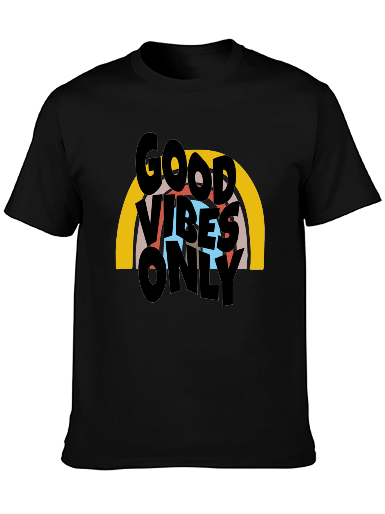 Black Good Vibes Only Graphic T-Shirt - Black view 3
